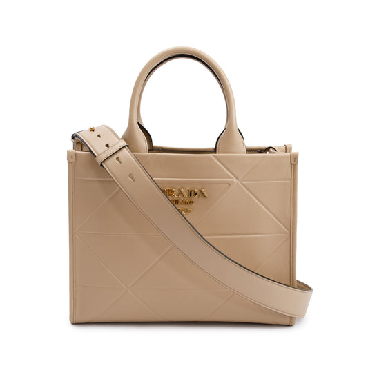 Prada Symbole Tote Bag Leather Beige