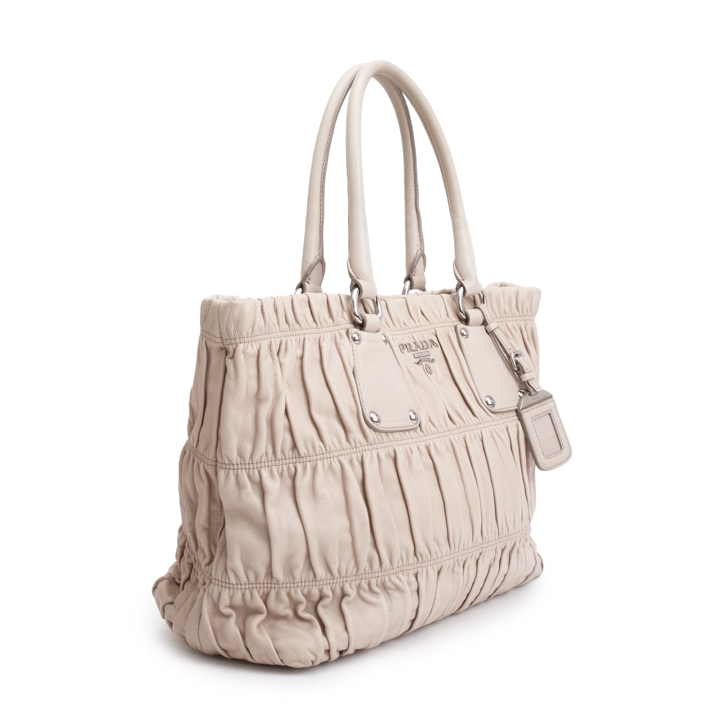 Prada Nappa Gaufre Tote Handbag Beige Tote Bag