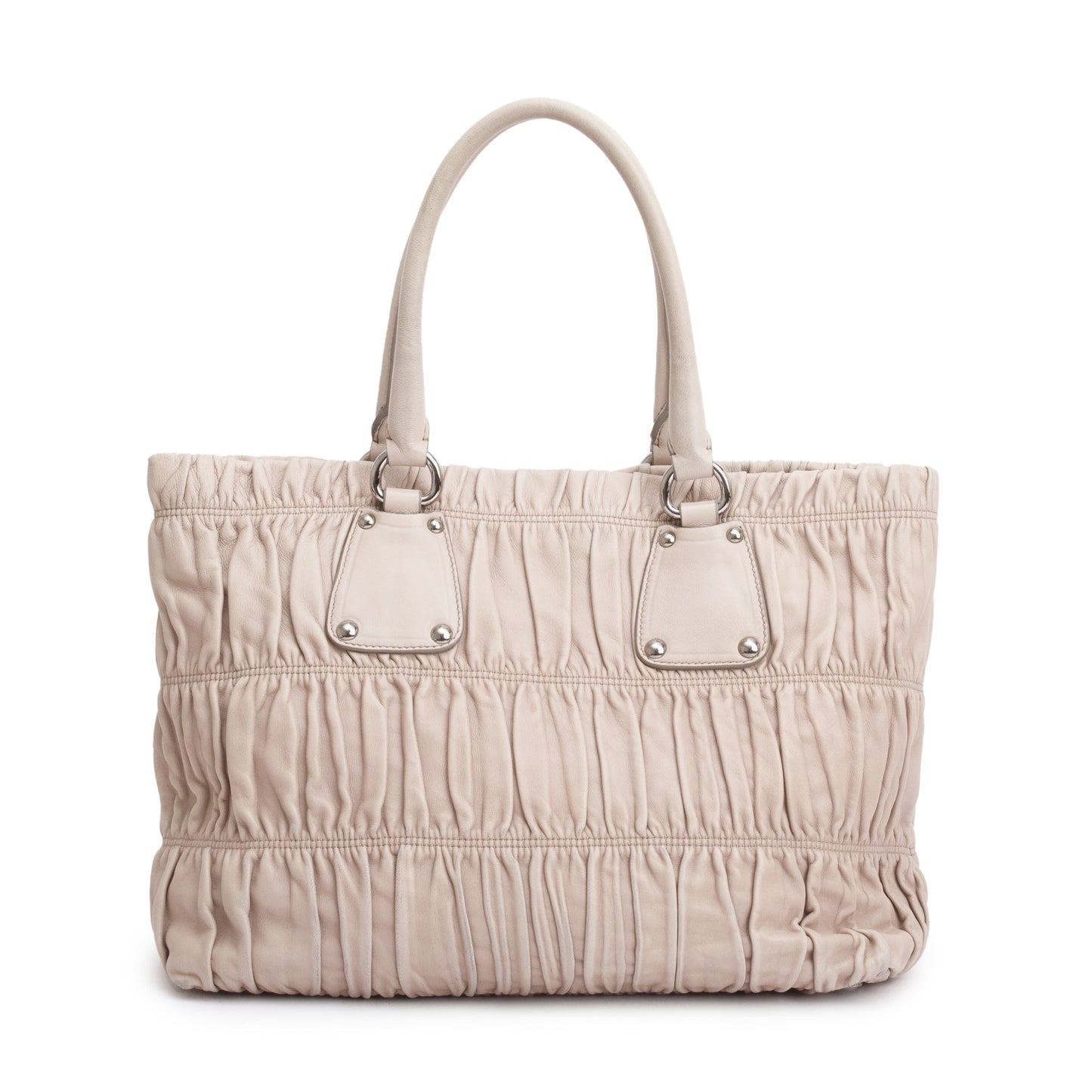 Prada Nappa Gaufre Tote Handbag Beige Tote Bag
