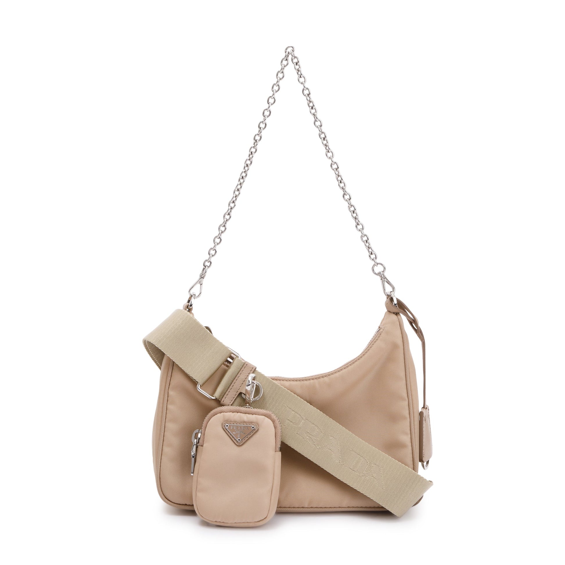 Prada Re Edition Shoulder Bag Nylon Beige