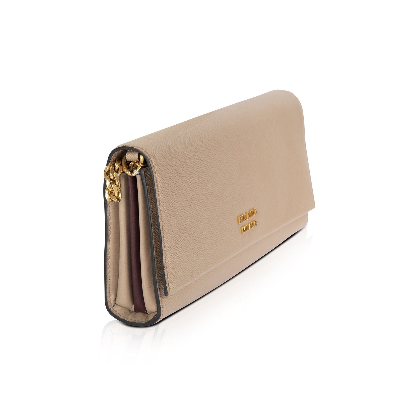 Prada Biblioteque Saffiano Clutch Handbag Chain Clutch Bag