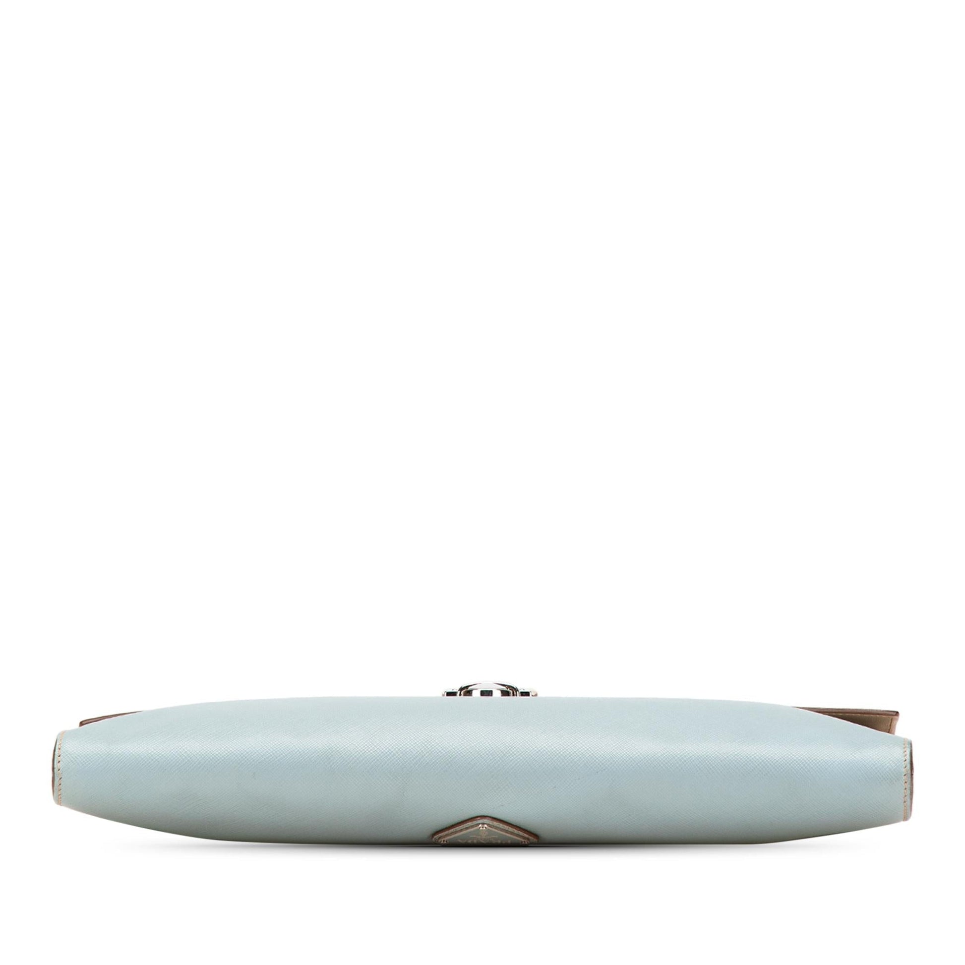 Prada Bicolor Envelope Pushlock Clutch Saffiano Clutch Bag Pushlock Clutch 1