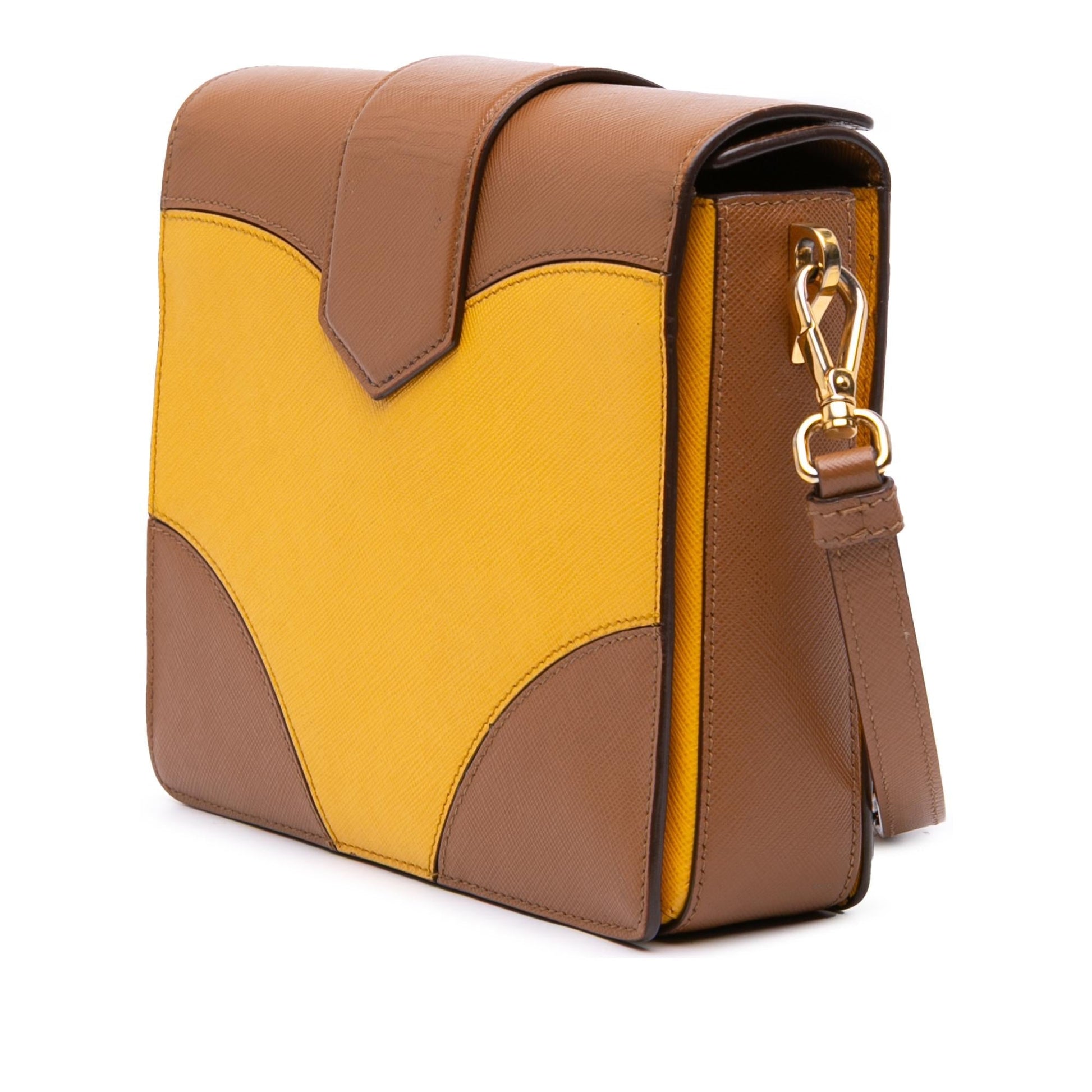 Prada Bicolor Turnlock Crossbody Saffiano Crossbody Bag