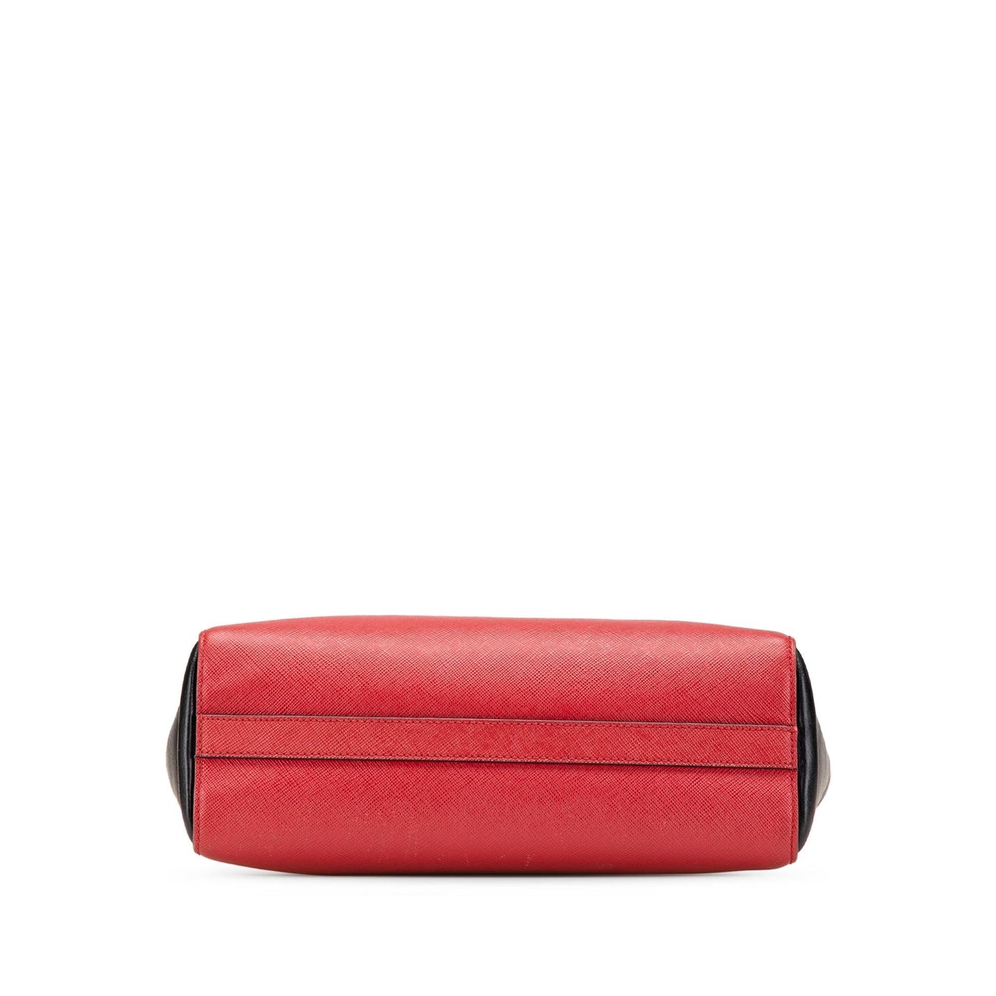 Prada Bicolor Soft Calf Trimmed Satchel Saffiano Satchel Bag