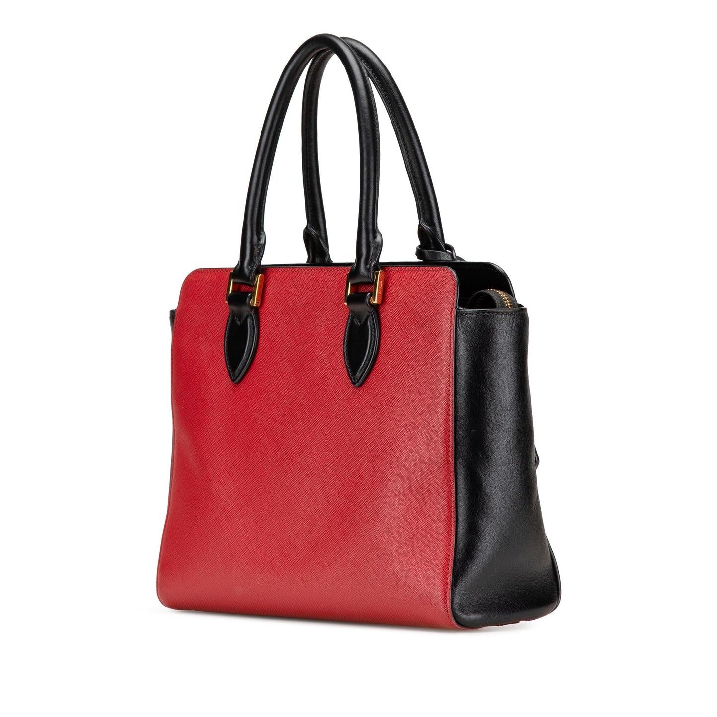 Prada Bicolor Soft Calf Trimmed Satchel Saffiano Satchel Bag Saffiano Satchel 1