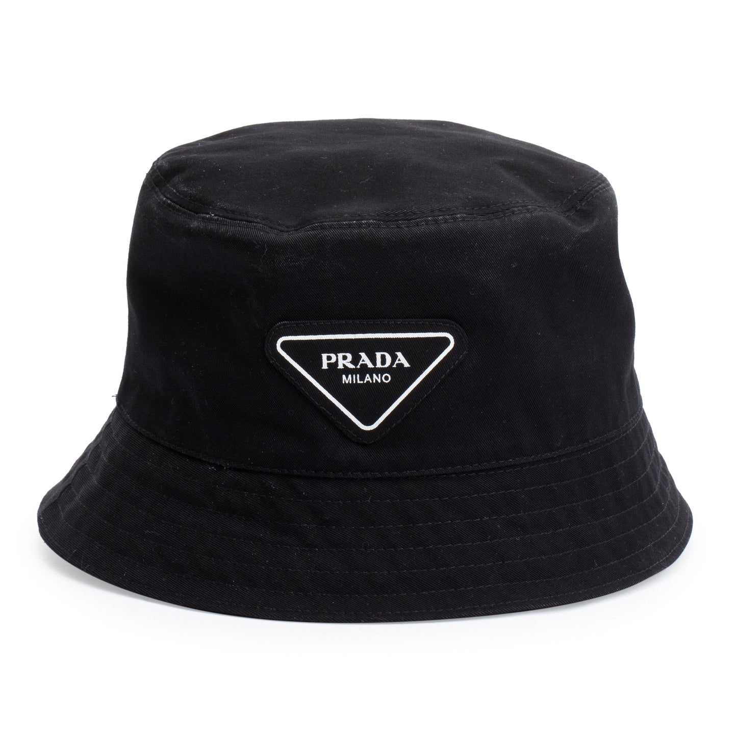 Prada Hat Handbag Canvas Black Bucket Bag