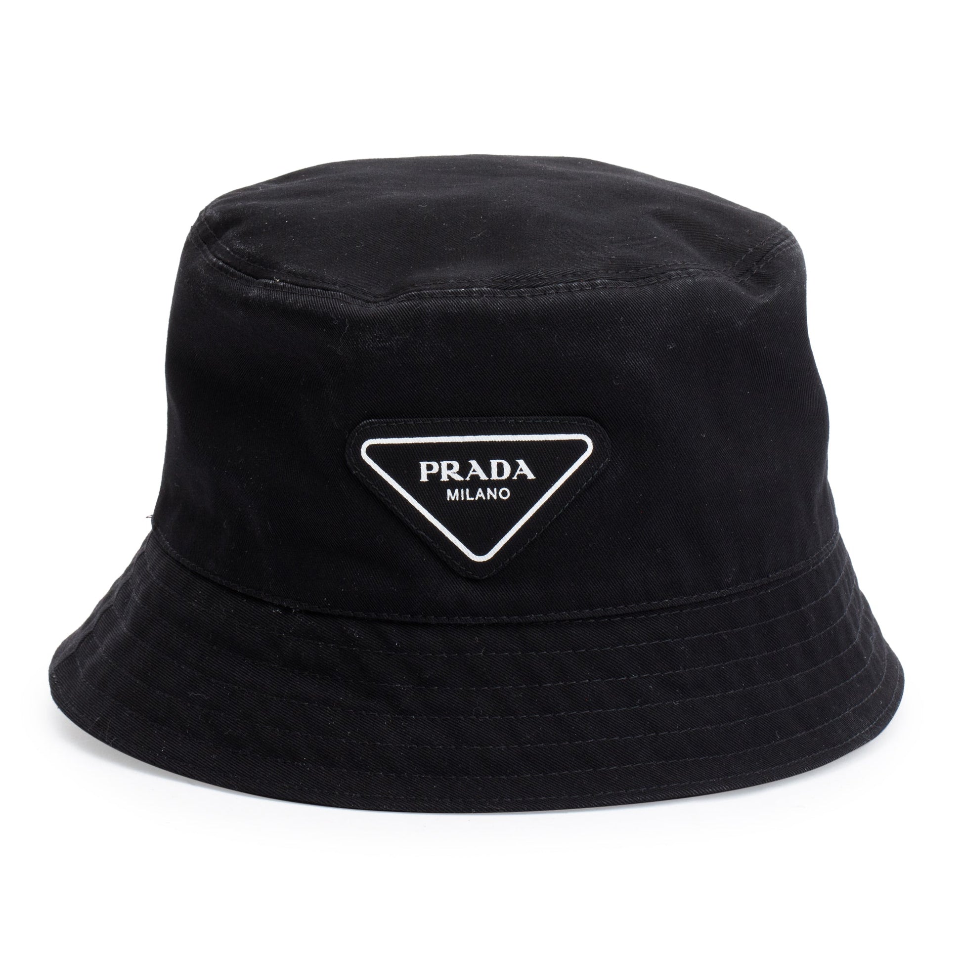 Prada Hat Handbag Canvas Black Bucket Bag