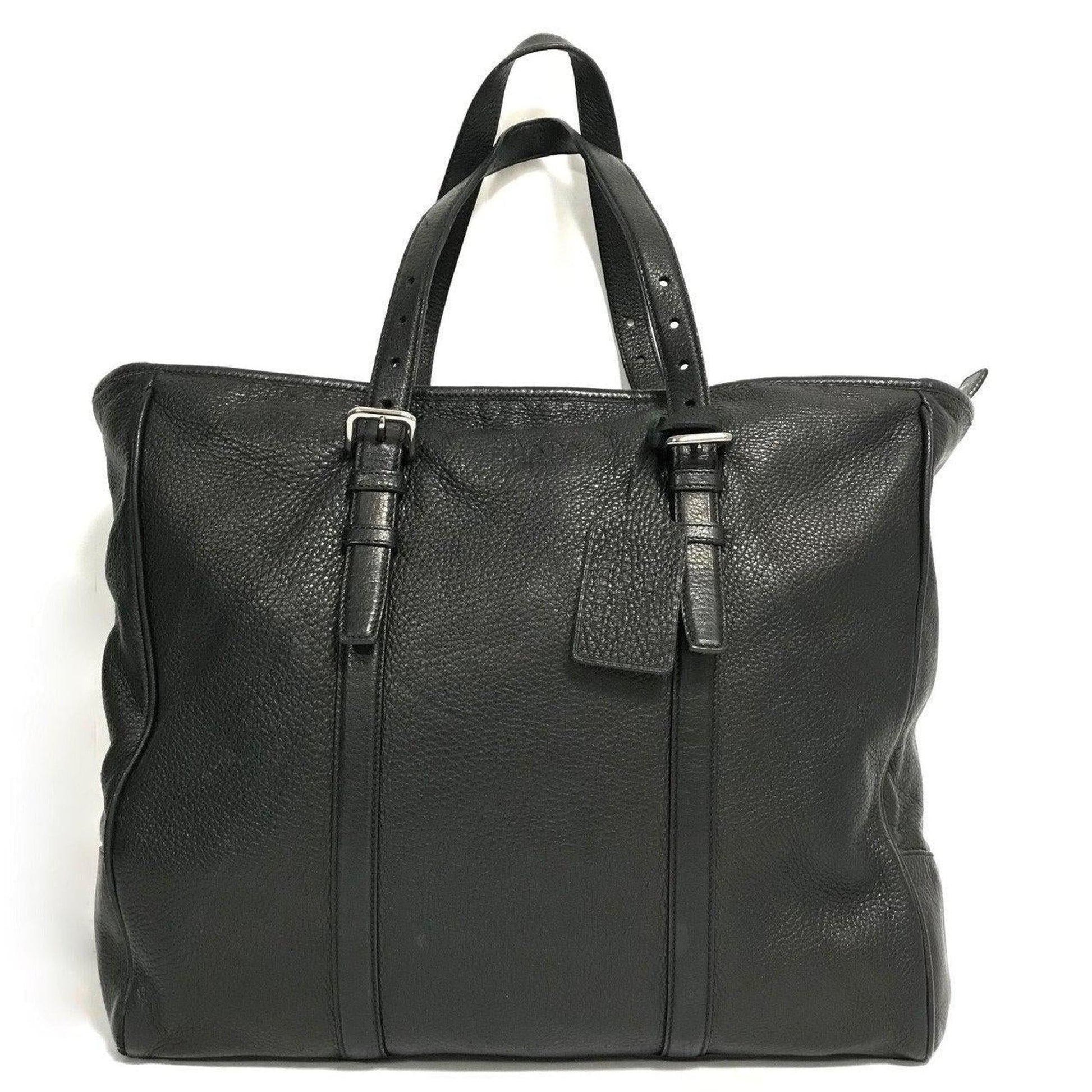 Prada Deer Skin Shopping Tote Handbag Black Tote Bag
