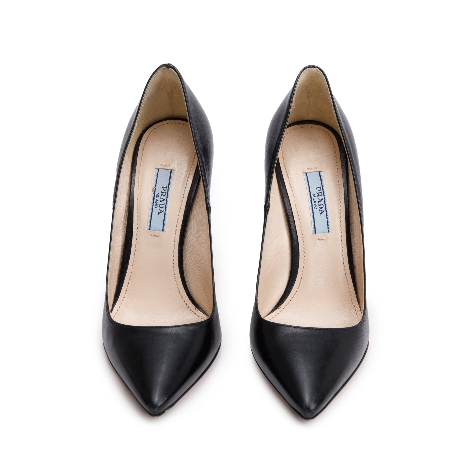 Prada Calzature Donna Pumps, Size . Handbag Leather Black Shoes