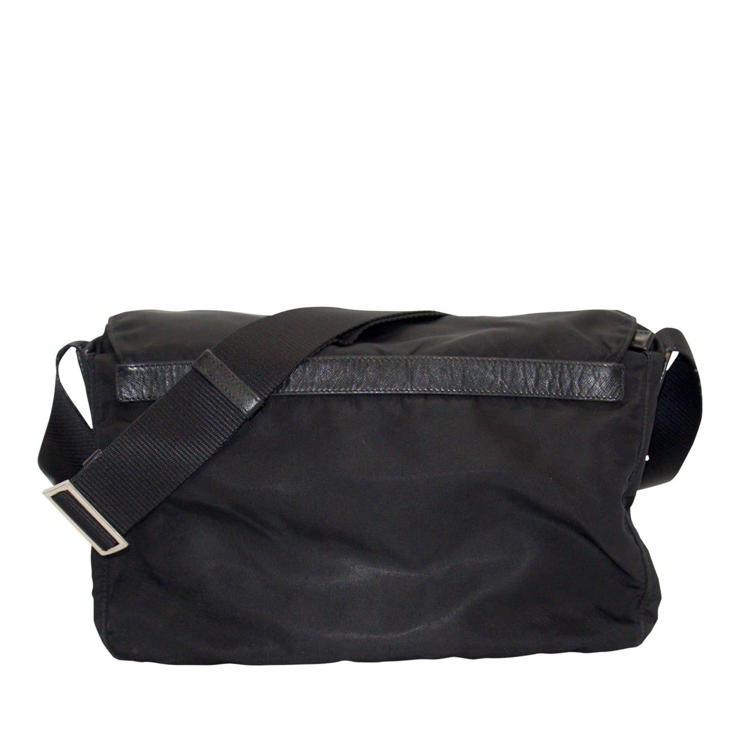 Prada Trimmed Tessuto Bag Leather Black Travel Bag
