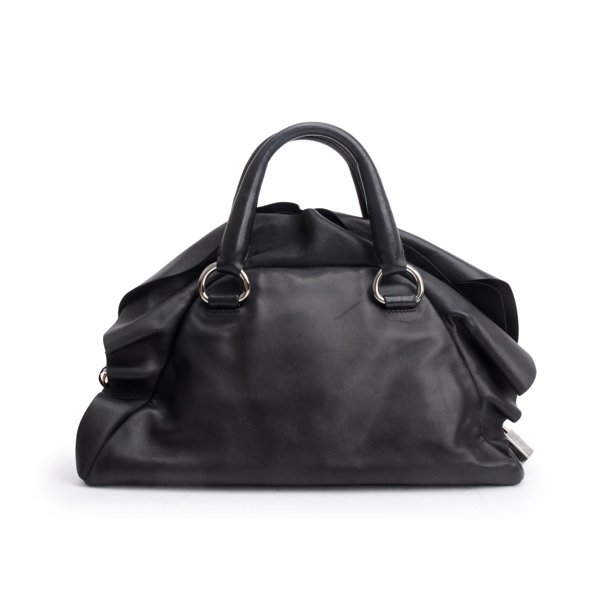 Prada Nappa Handle Bag Leather Black Travel Bag