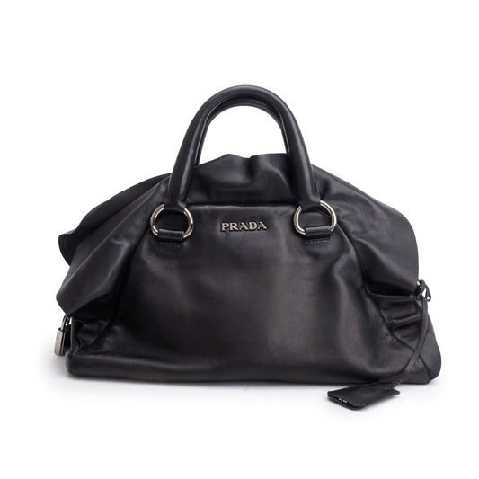 Prada Nappa Handle Bag Leather Black Travel Bag