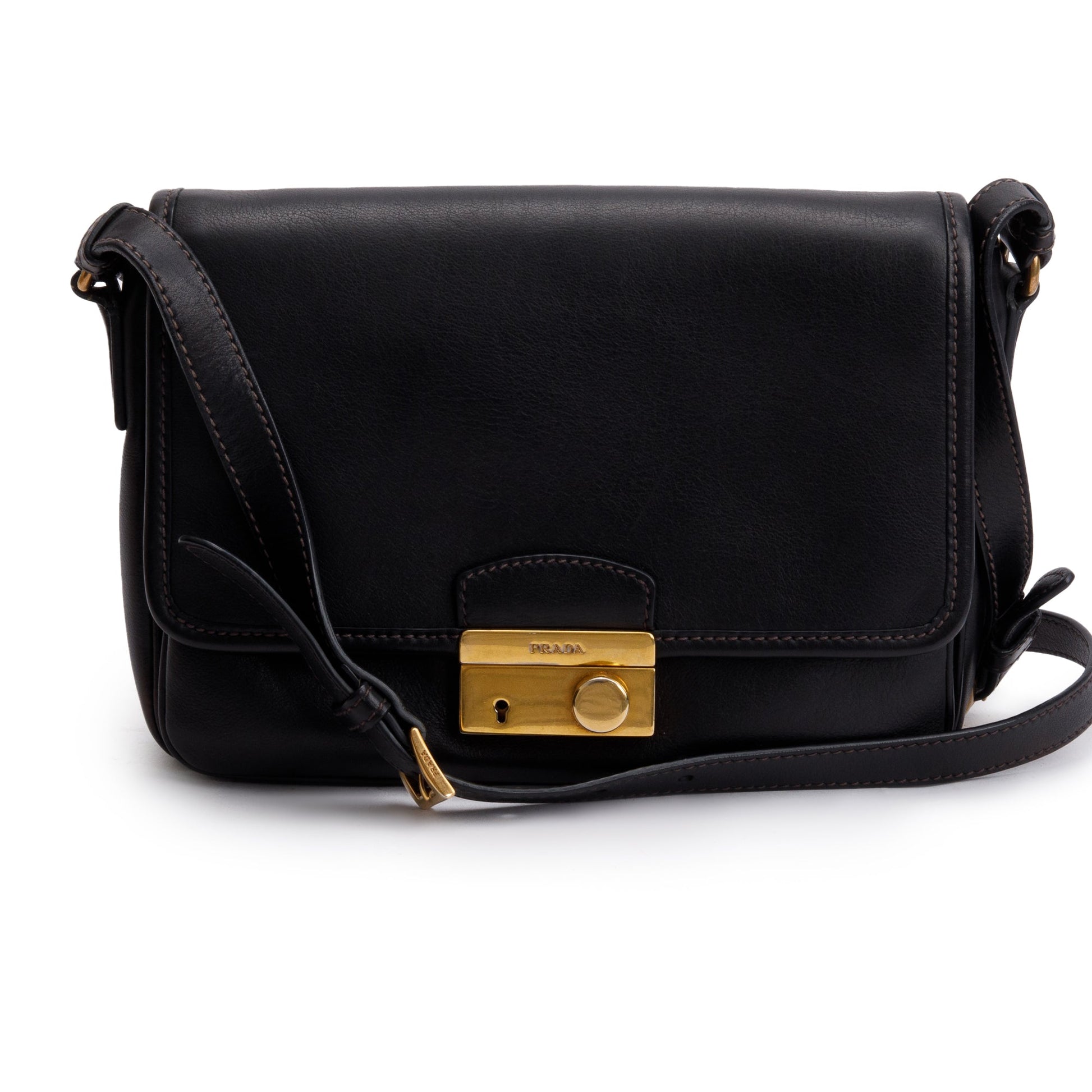 Prada Nappa Sound Crossbody Bag Leather Black