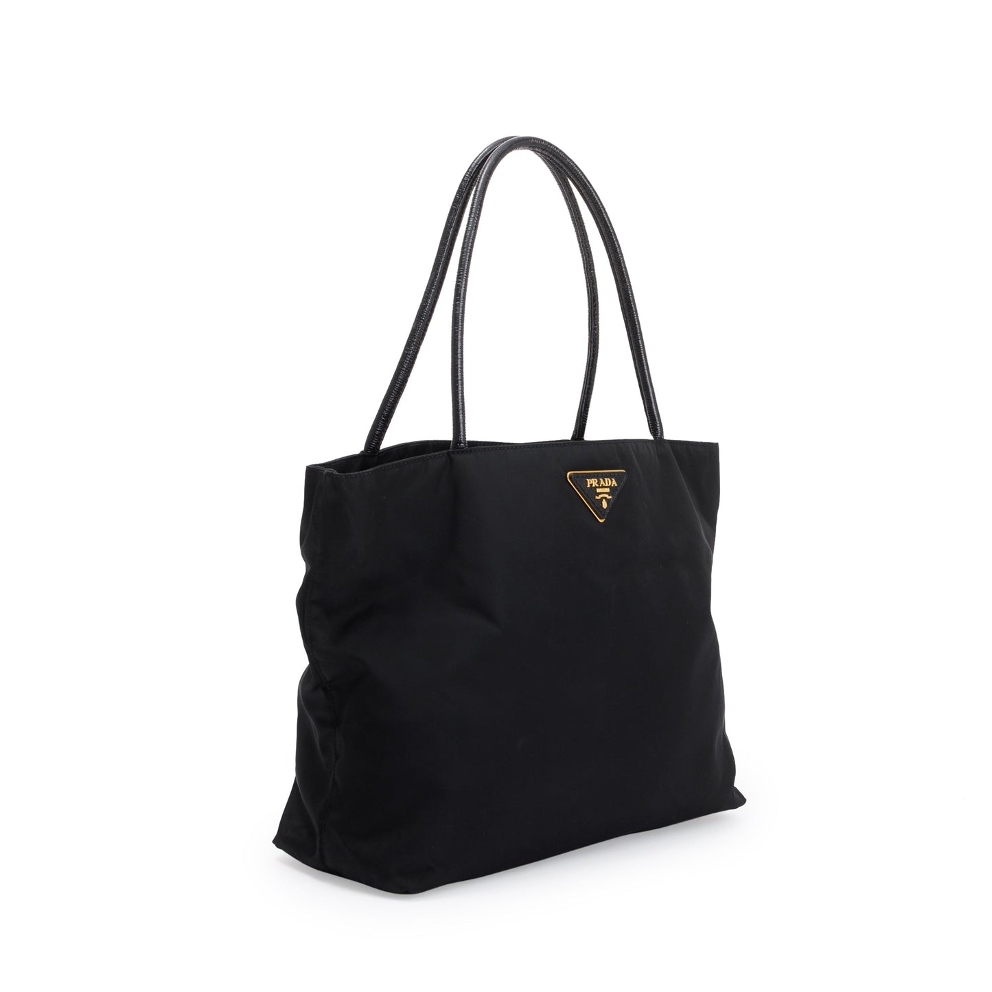 Prada Patent Trimmed Tessuto Tote Handbag Leather Nylon Tote Bag Tote Handbag