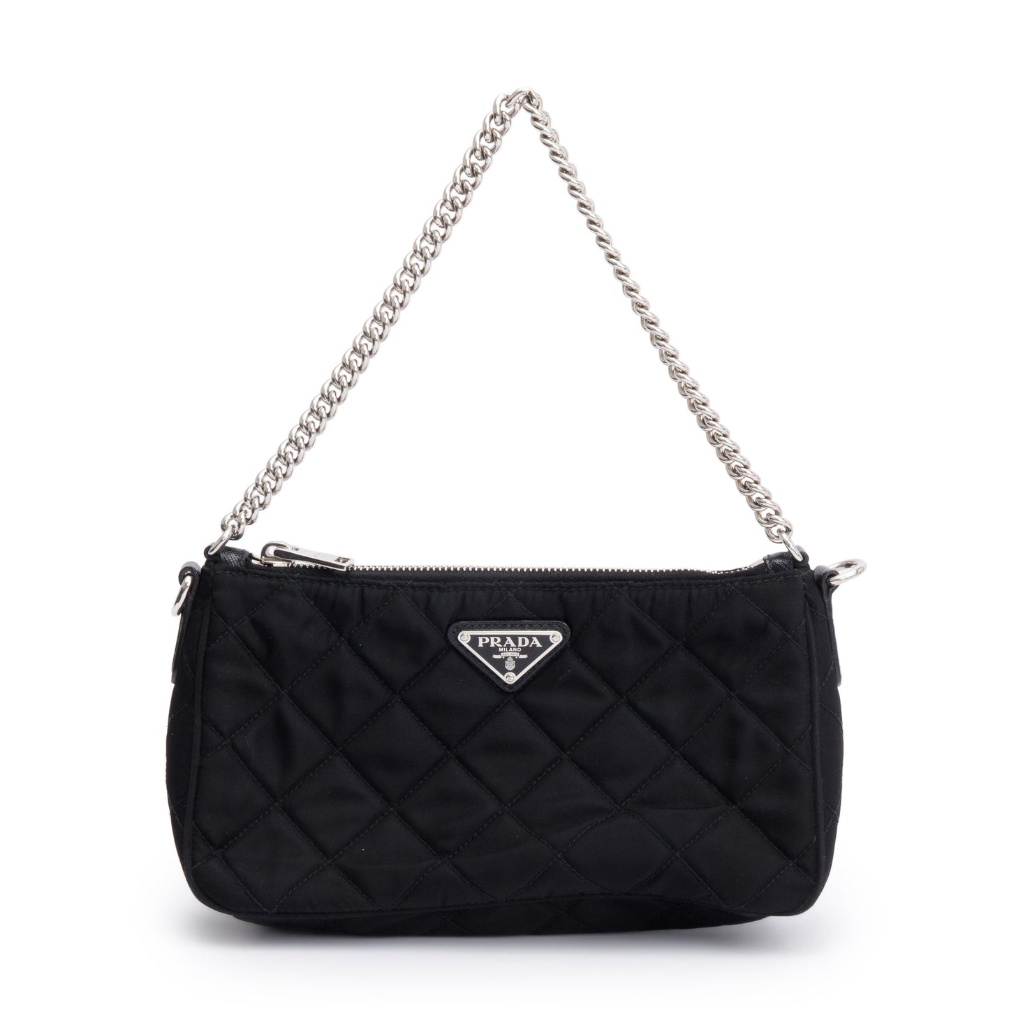Prada Tessuto Impuntu Crossbody Bag Quilted Black