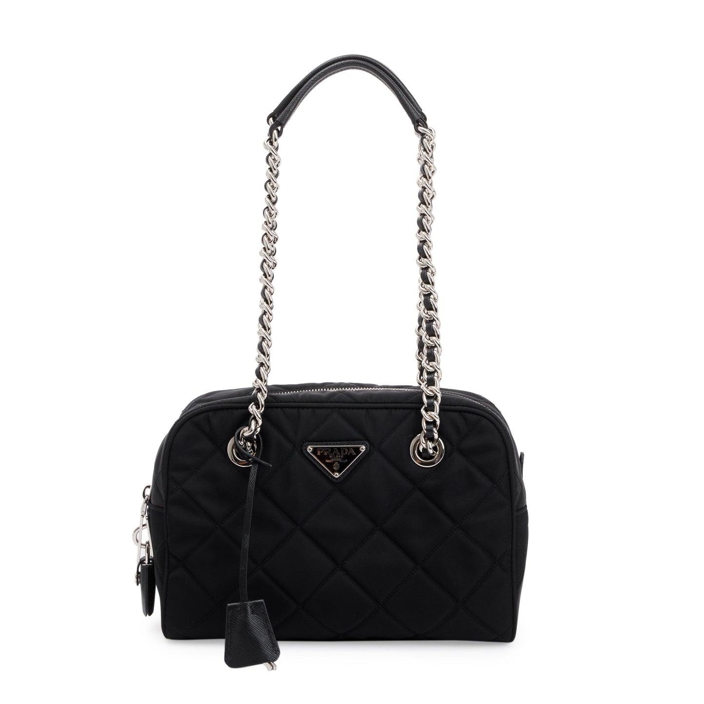 Prada Tessuto Impuntu Shoulder Bag Quilted Black