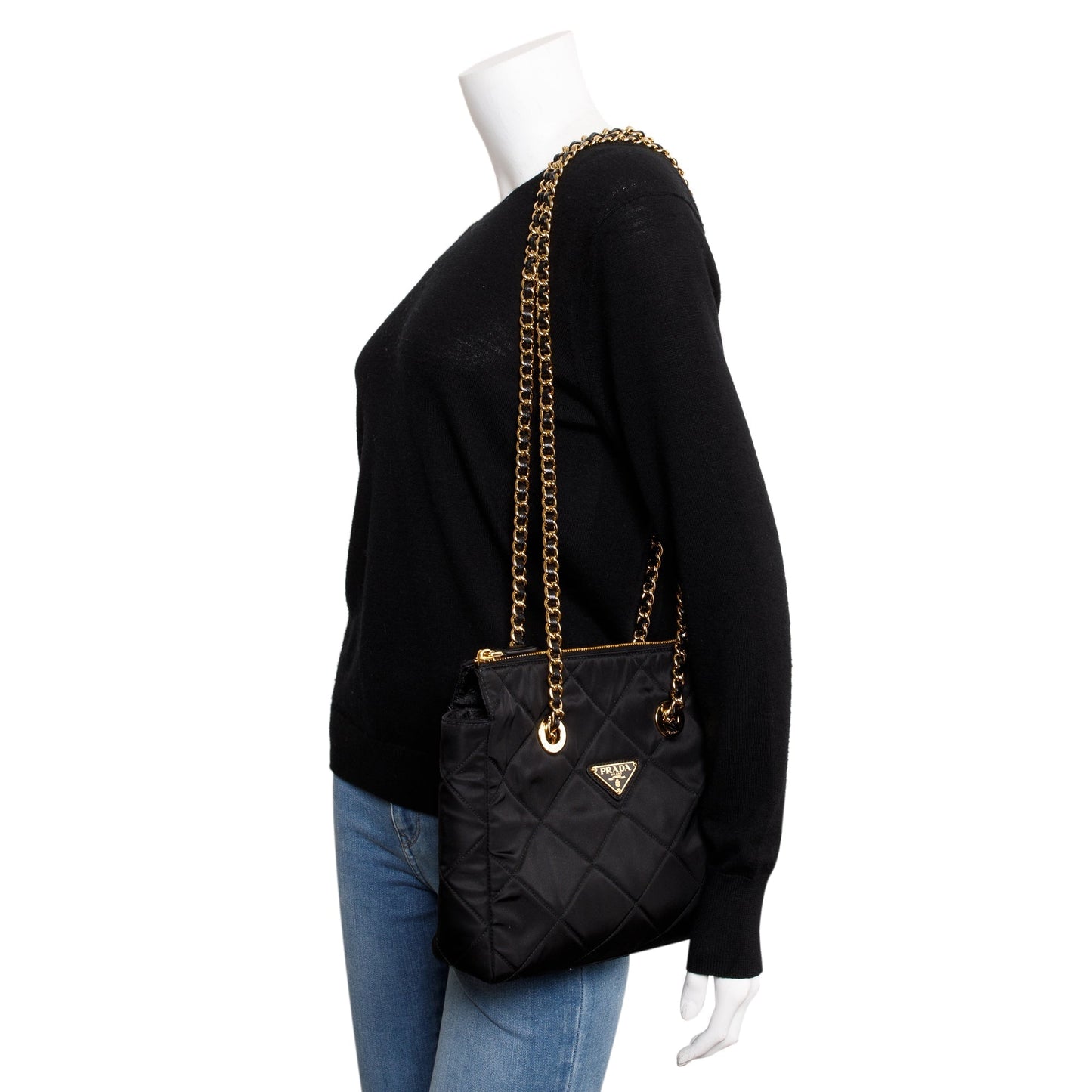 Prada Re Edition Chaine Re Tote Bag Nylon Black