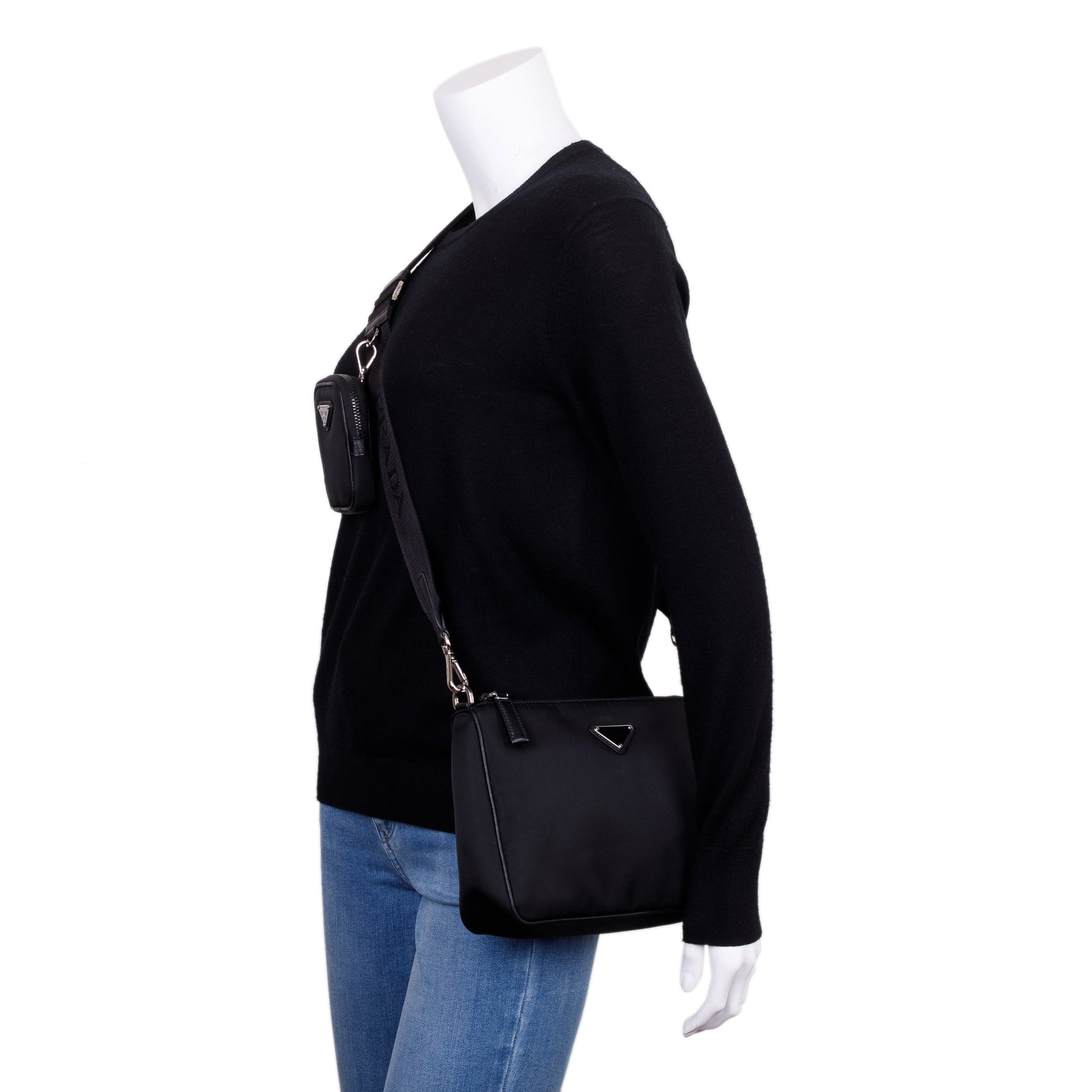 Prada Re Edition Messenger Bag Nylon Black Travel Bag