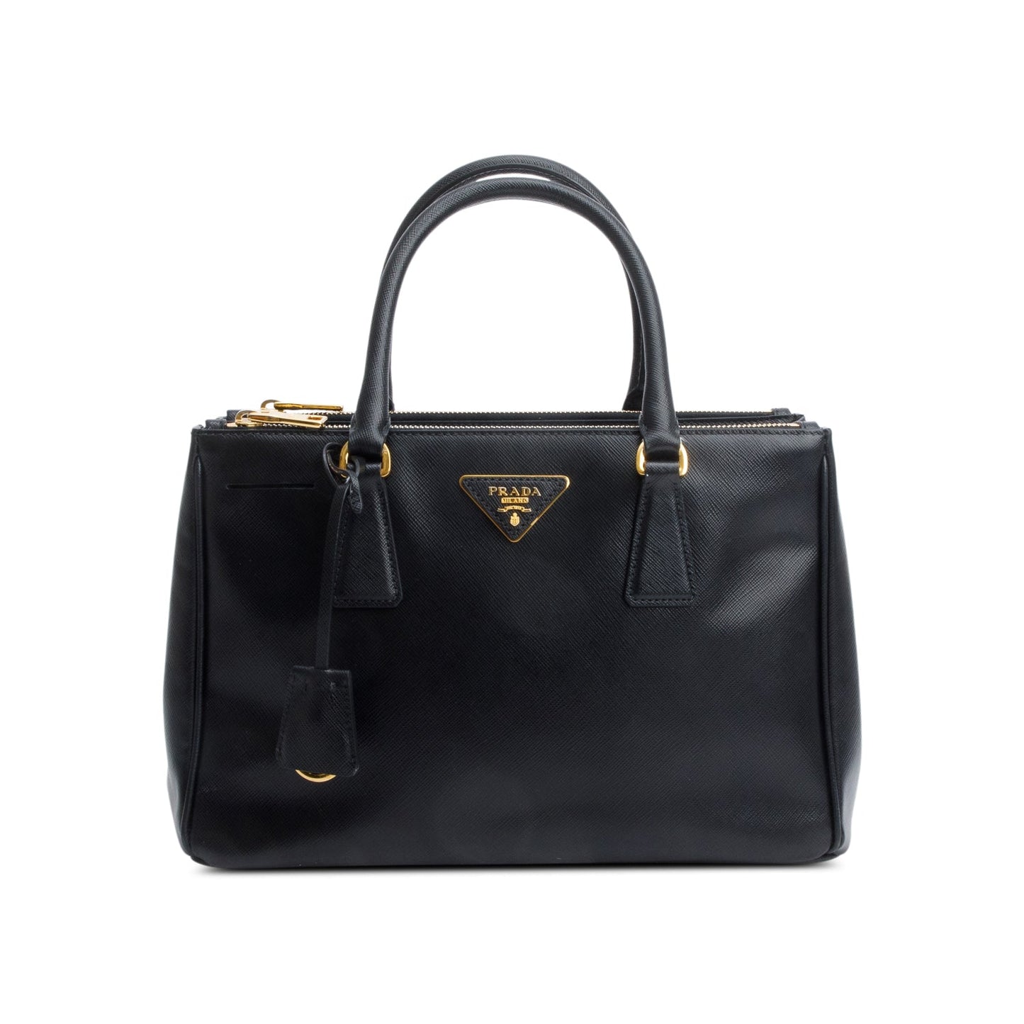 Prada Double Galleria Tote Leather Saffiano Black Tote Bag