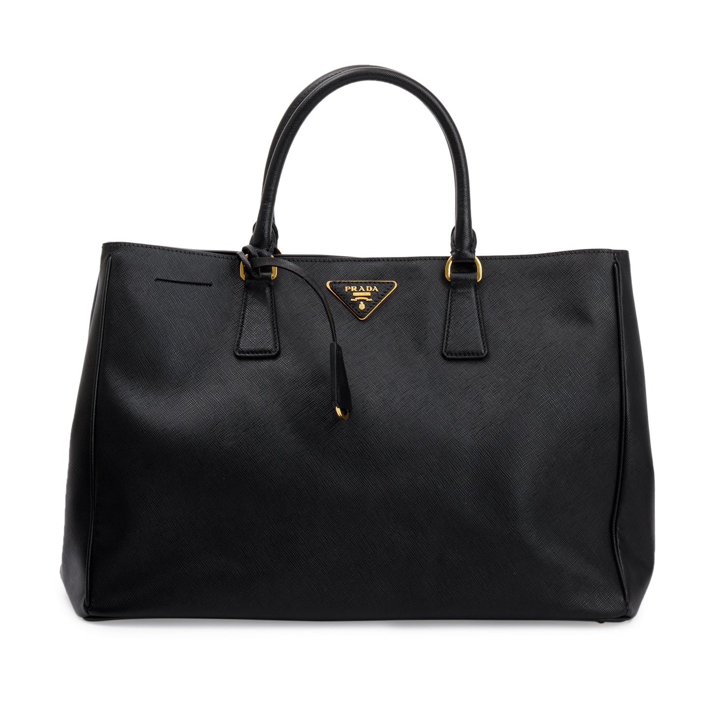 Prada Saffiano Lux Gardener'S Tote Handbag Black Large Tote Bag