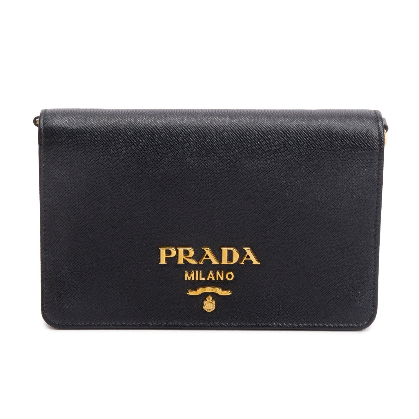 Prada Saffiano Lux Shoulder Bag Black Mini