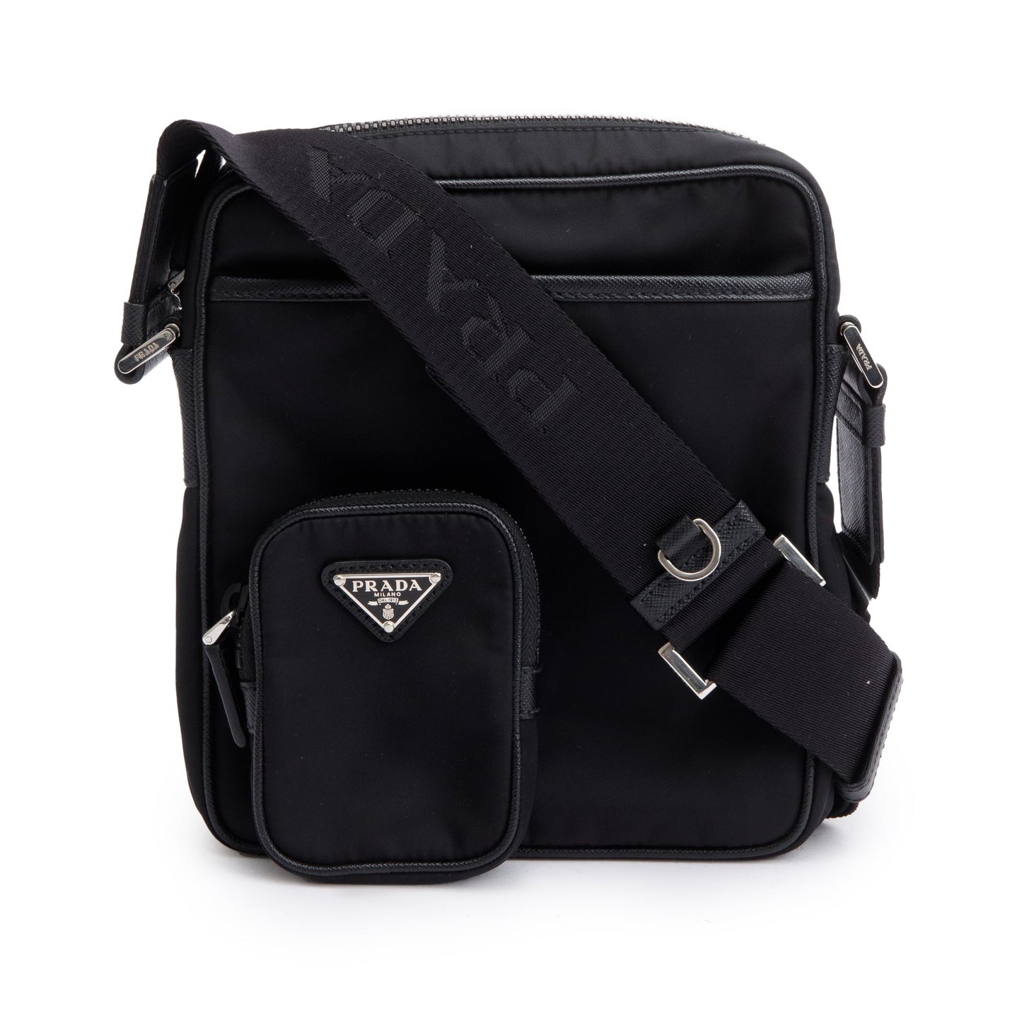 Prada Saffiano Re Crossbody Bag Nylon Black