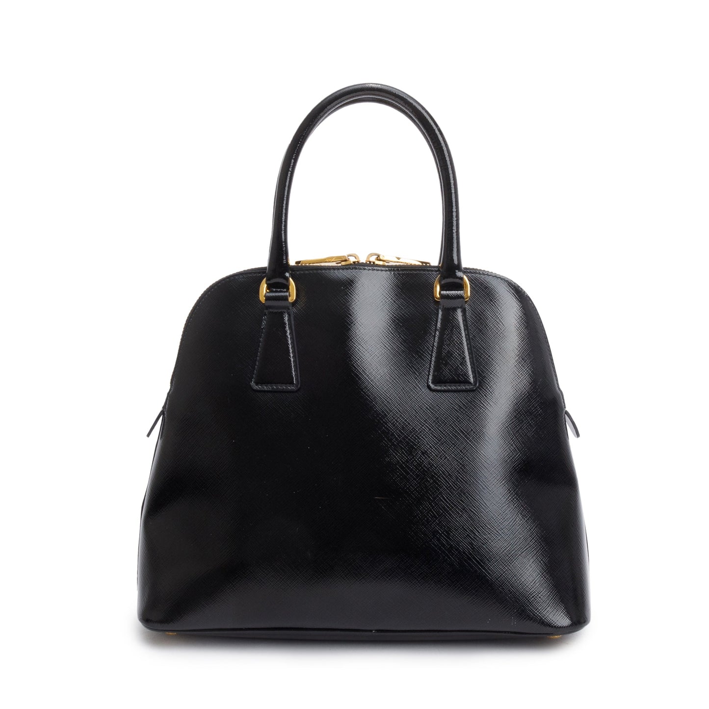 Prada Saffiano Vernice Promenade Tote Handbag Black Small Tote Bag