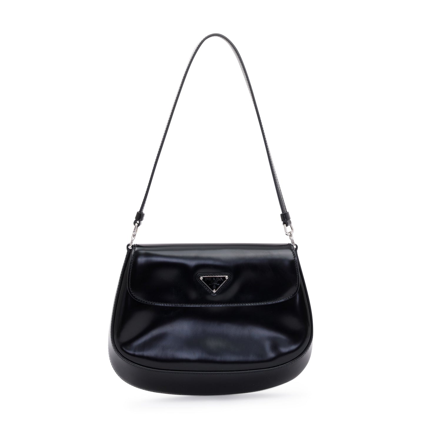Prada Spazzolato Cleo Bag Leather Black Travel Bag