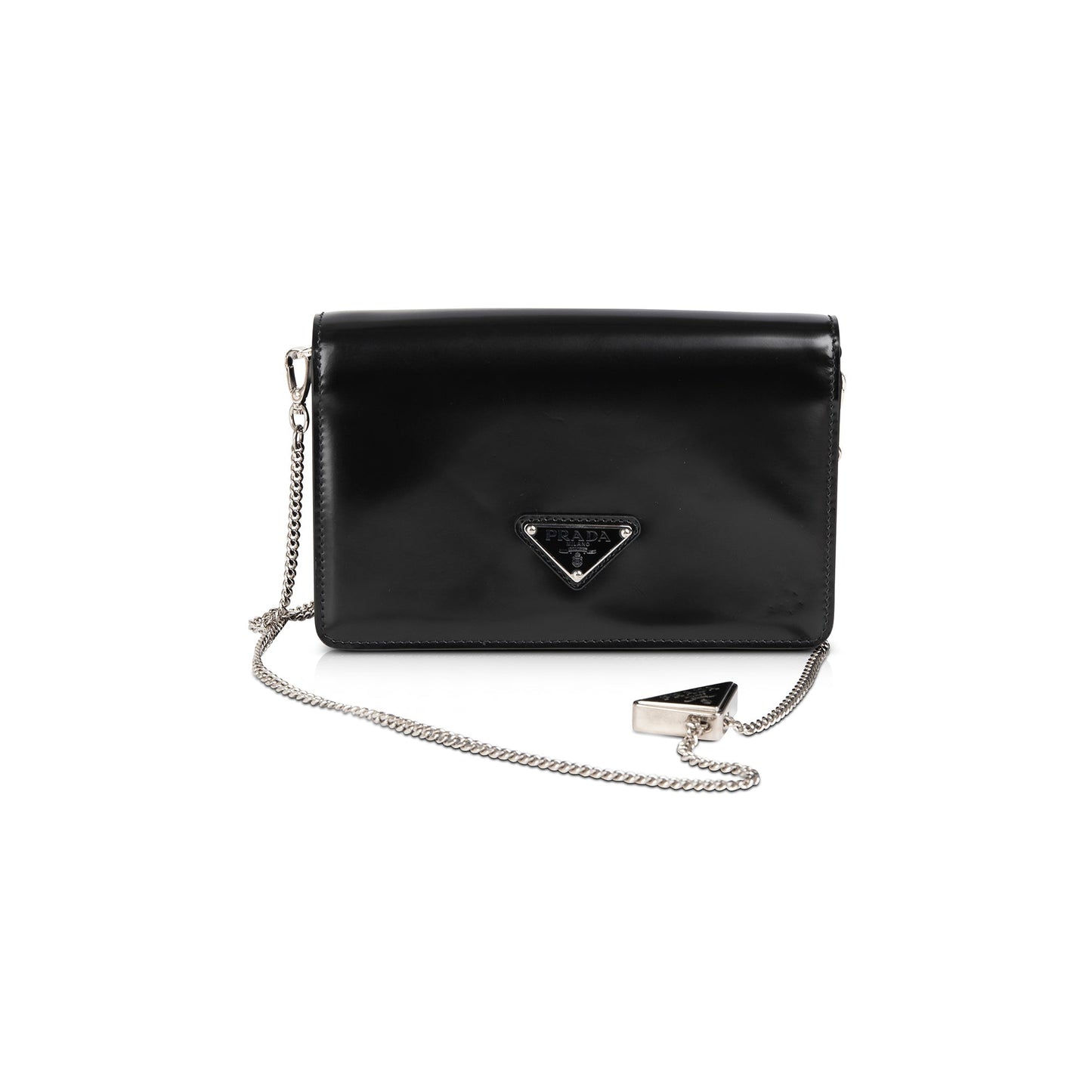 Prada Spazzolato Shoulder Bag Leather Black