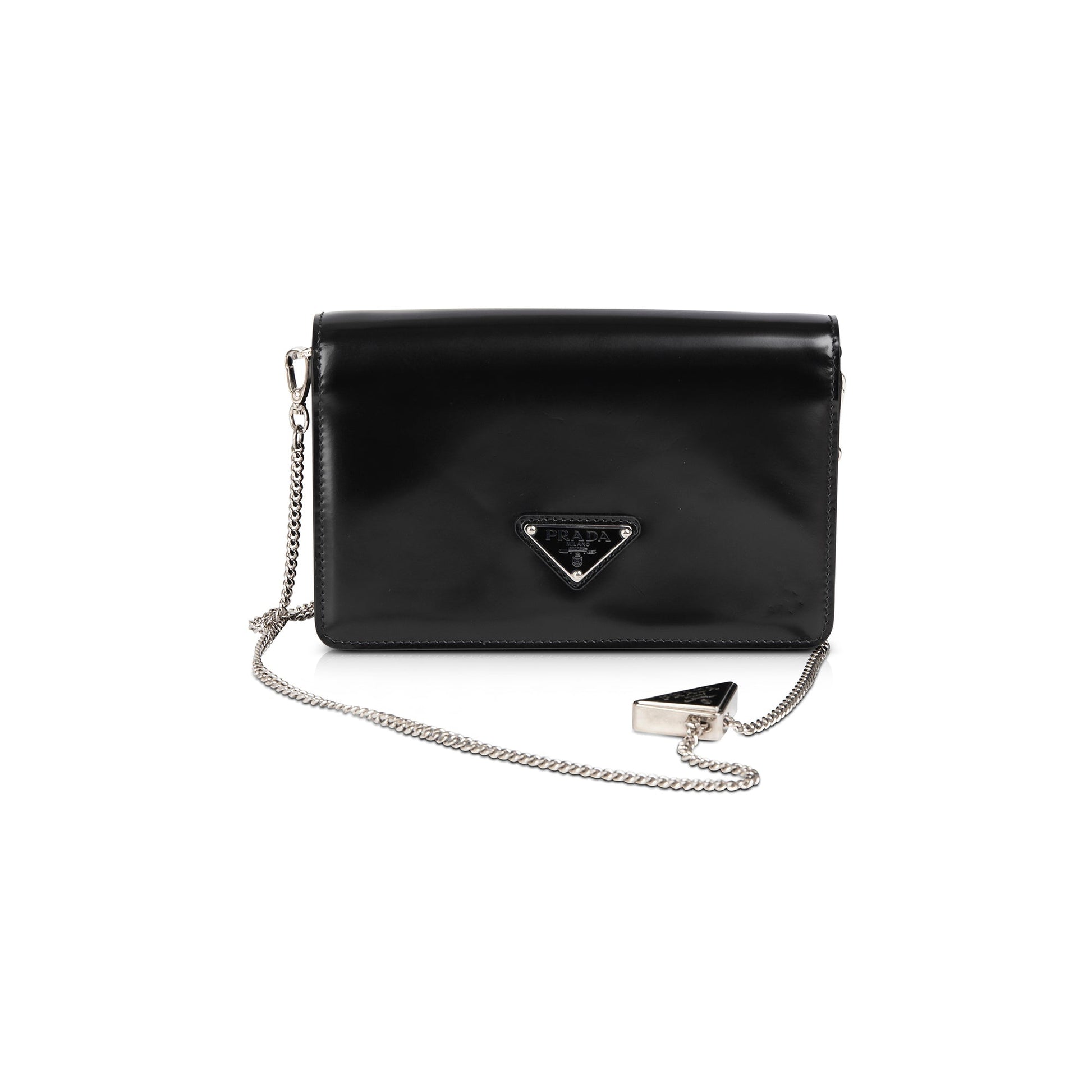 Prada Spazzolato Shoulder Bag Leather Black