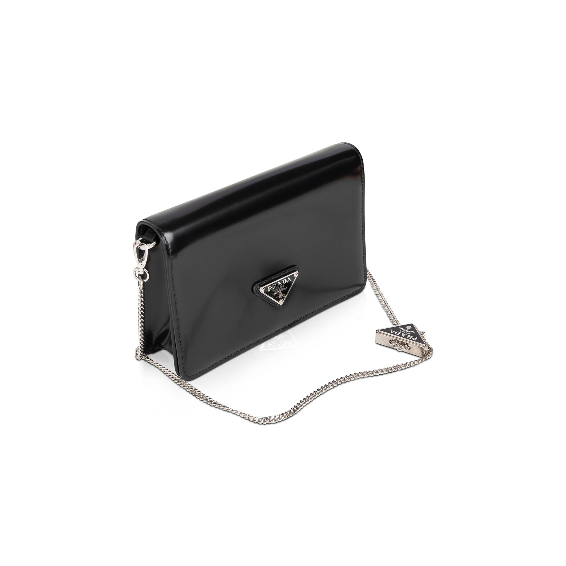 Prada Spazzolato Shoulder Bag Leather Black