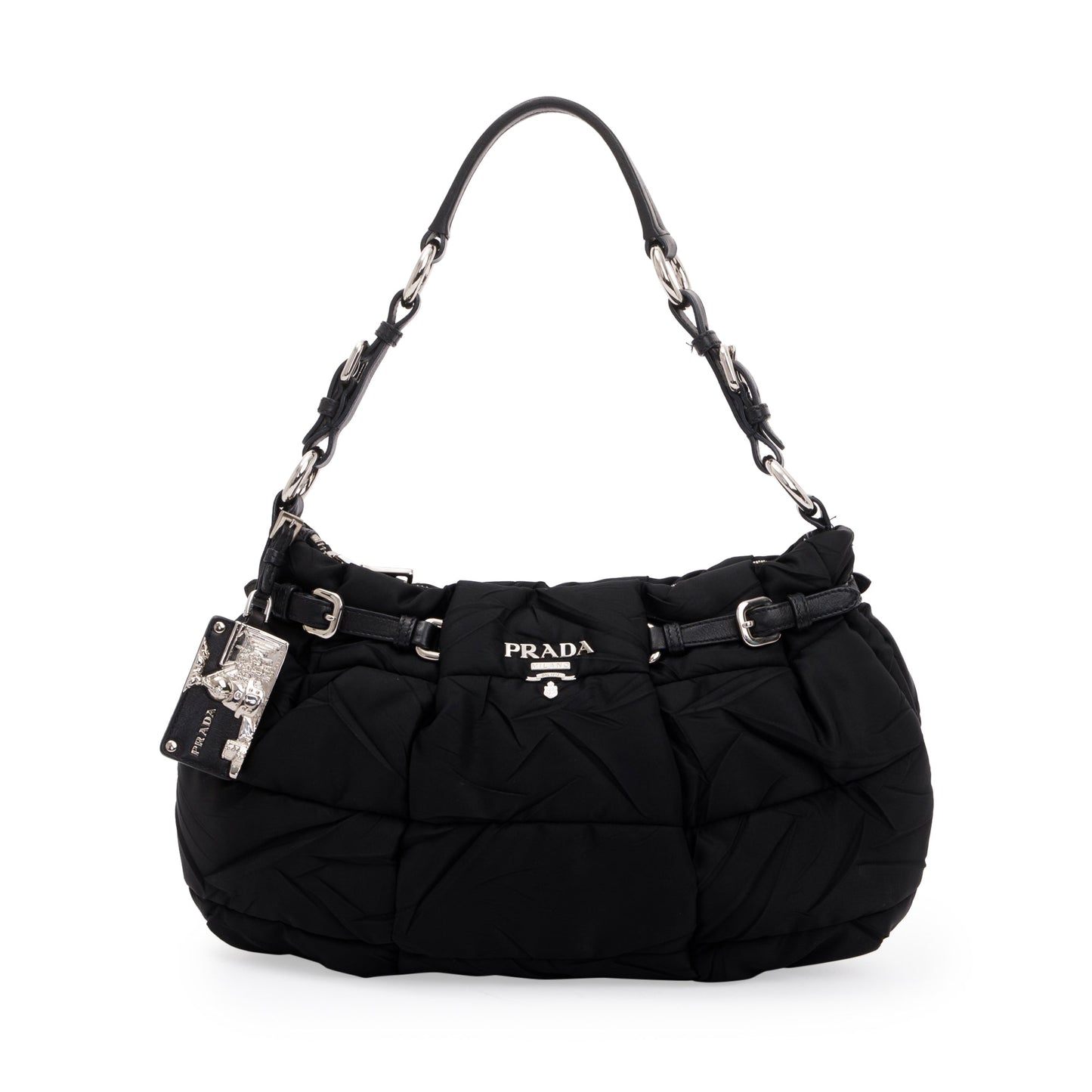 Prada Tessuto Gauffre Shoulder Bag Nylon Quilted