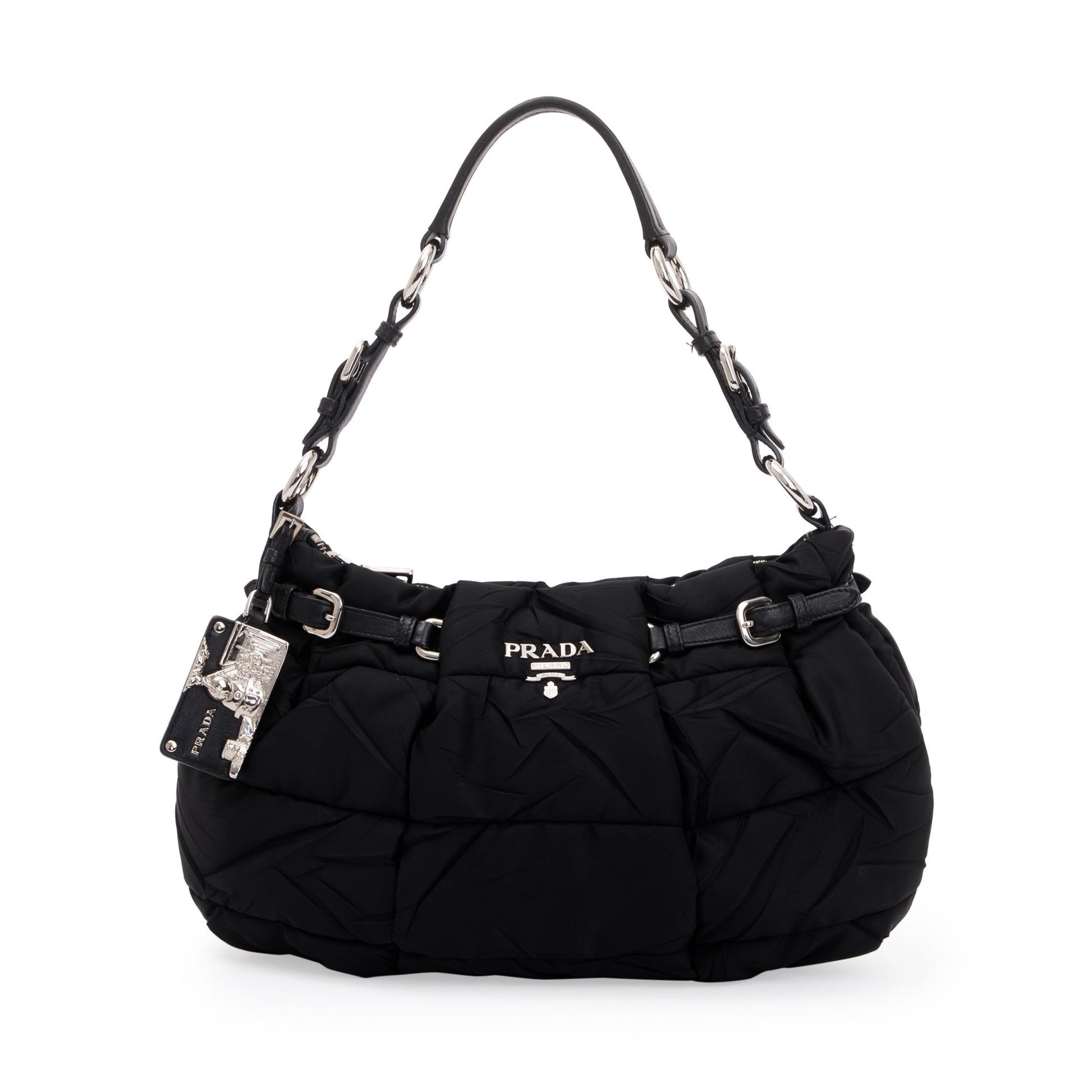 Prada Tessuto Gauffre Shoulder Bag Nylon Quilted