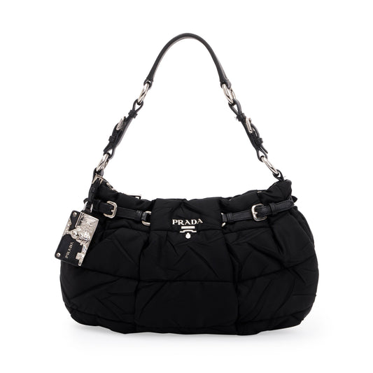 Prada Tessuto Gauffre Shoulder Bag Nylon Quilted