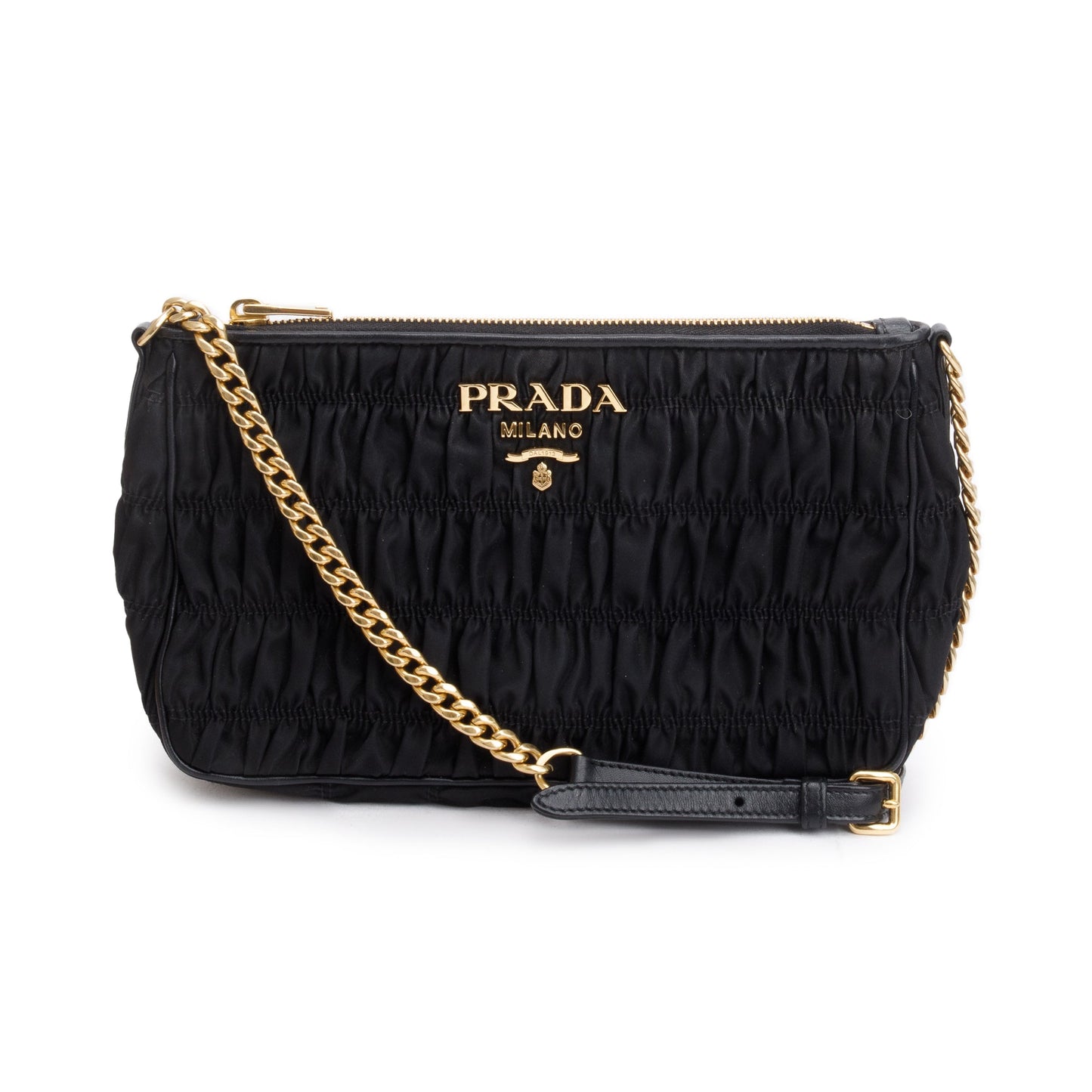 Prada Tessuto Gaufre Crossbody Bag Nylon Black