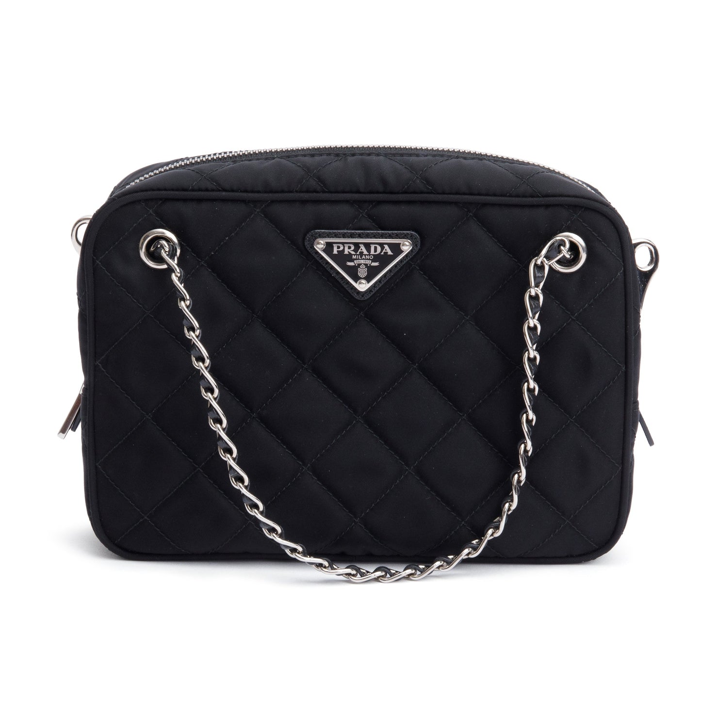 Prada Tessuto Impunture Camera Bag Nylon Black Travel Bag