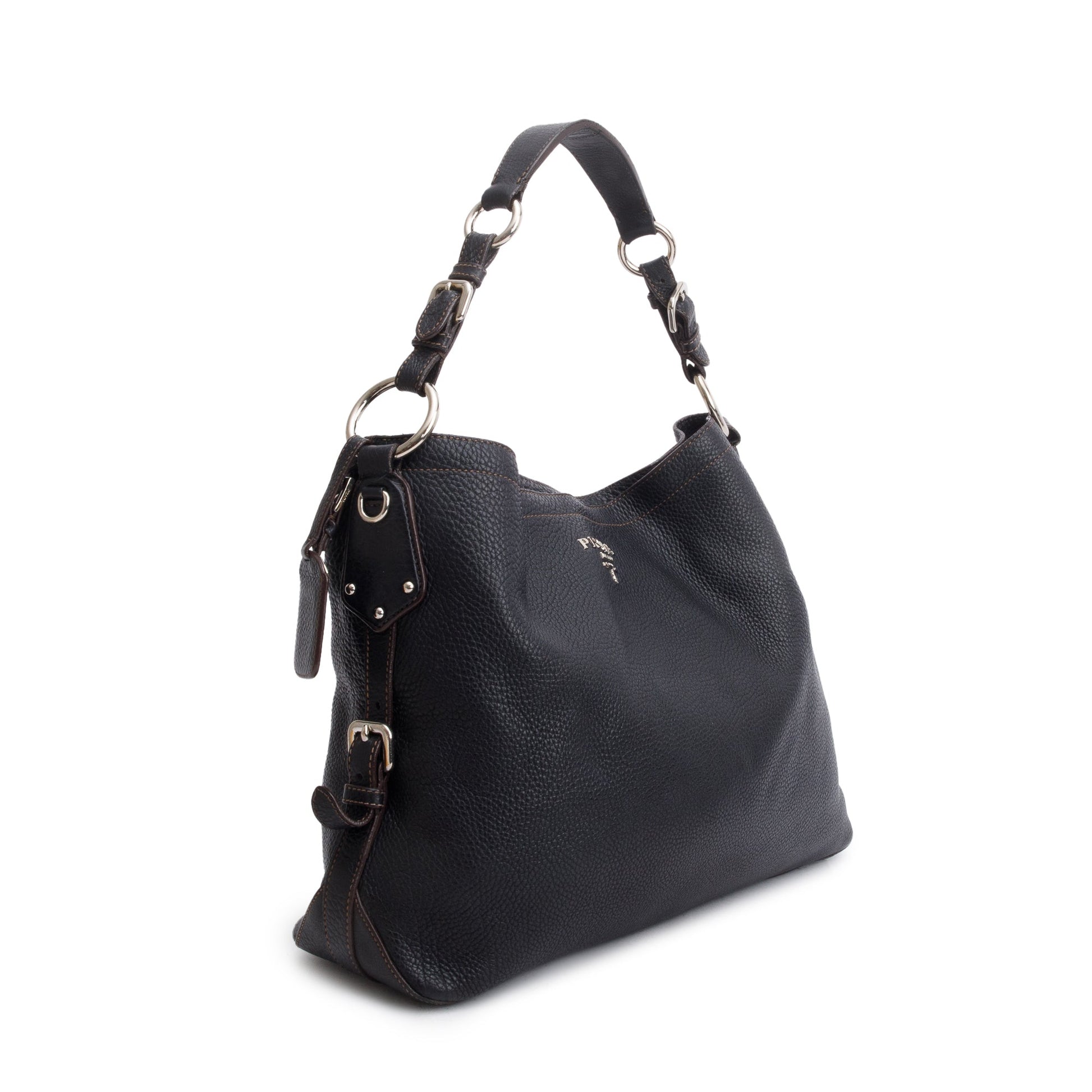 Prada Daino Hobo Bag Vitello Black Medium