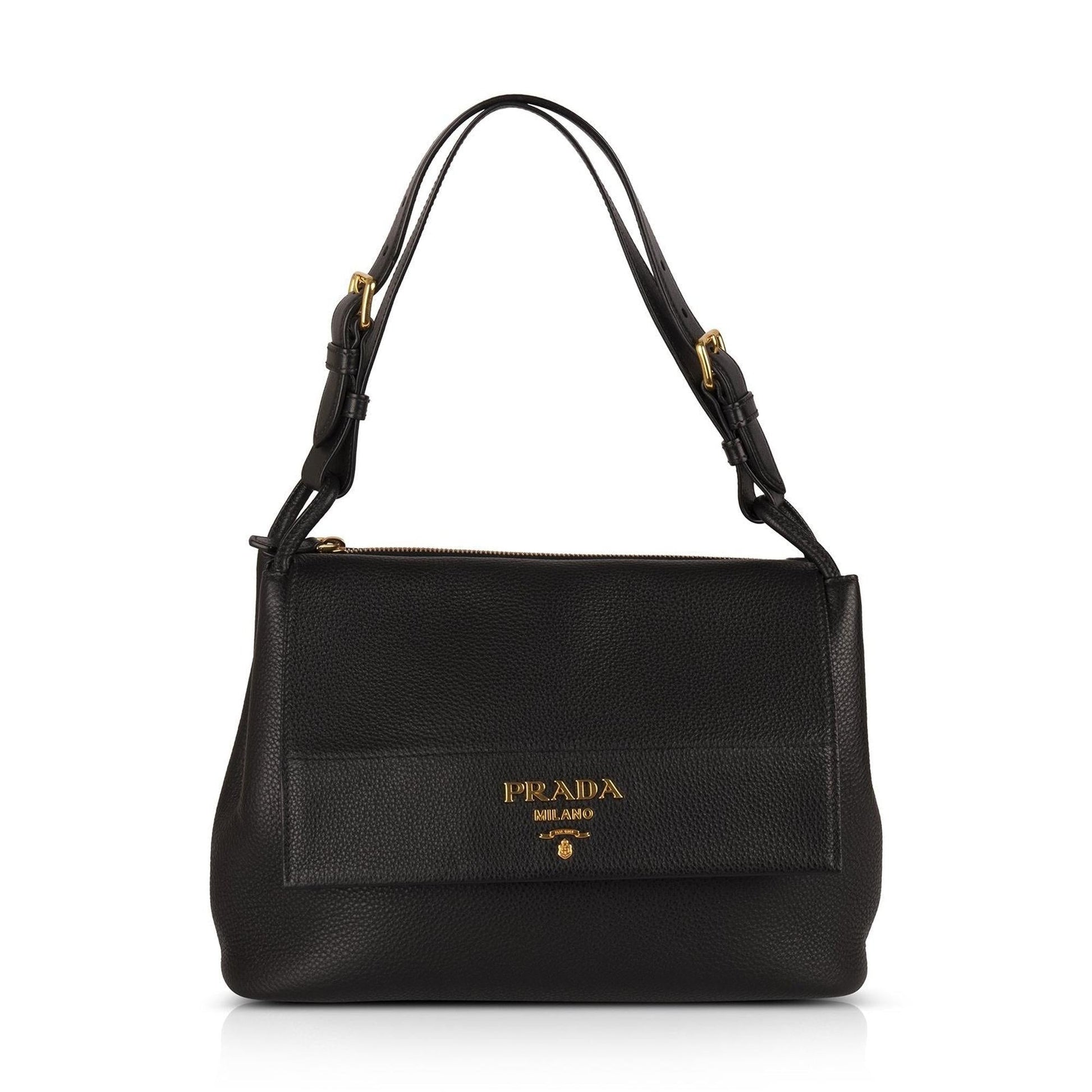 Prada Vitello Daino Shoulder Bag Black