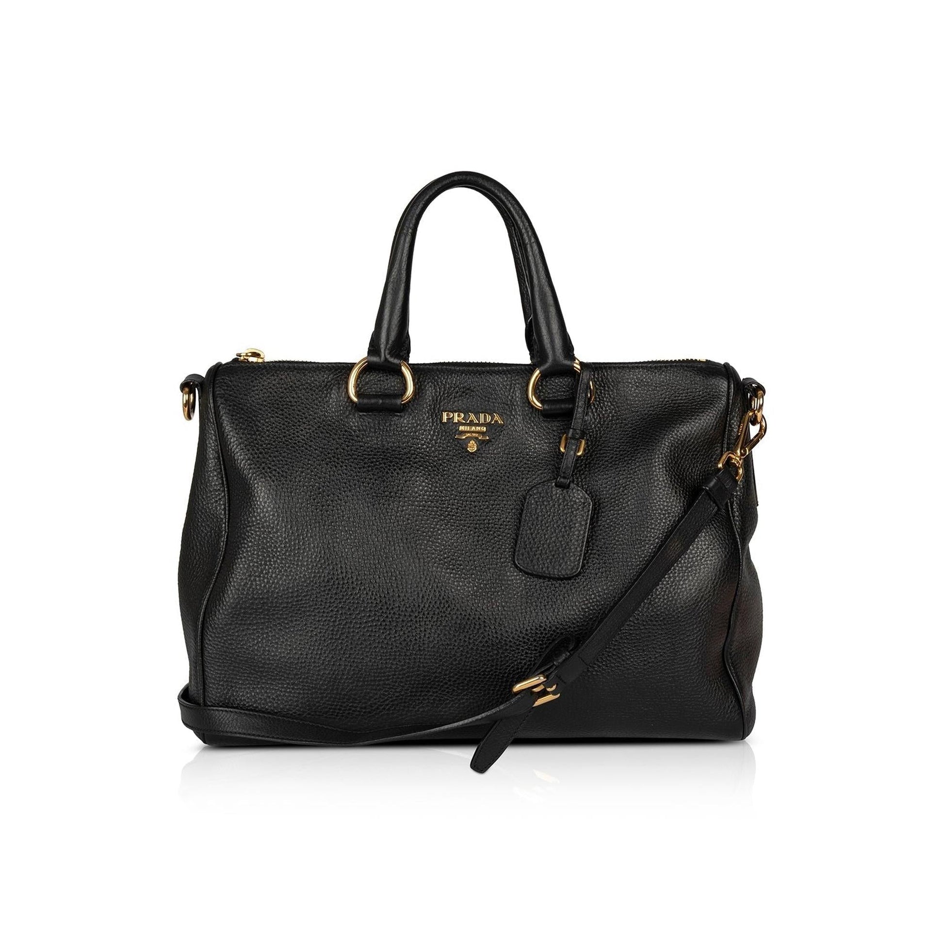 Prada Vitello Daino Tote Handbag Black Tote Bag