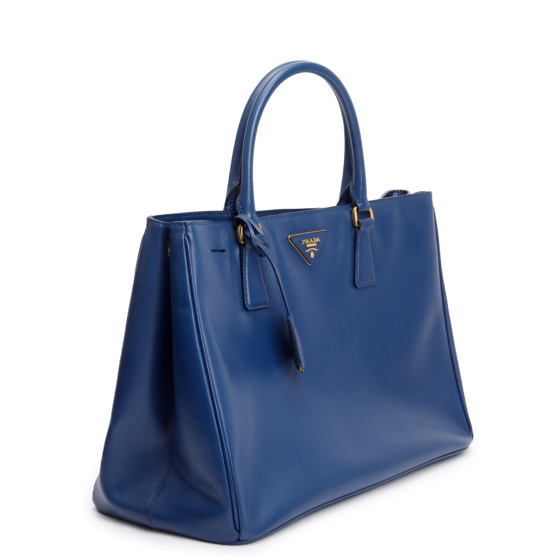 Prada Saffiano Lux Galleria Tote Handbag Blue Large Tote Bag