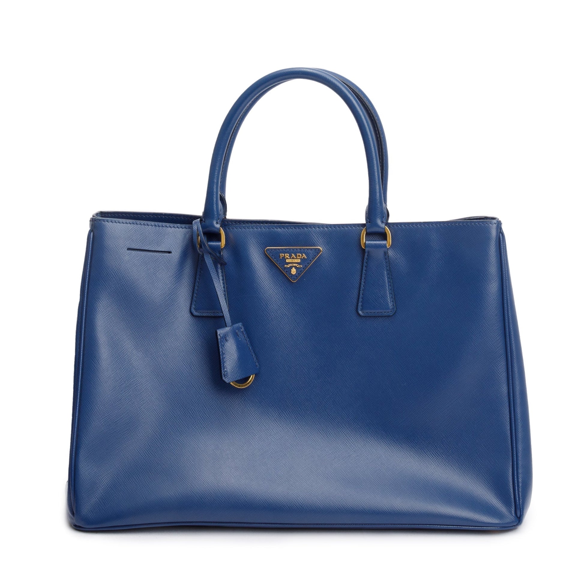 Prada Saffiano Lux Galleria Tote Handbag Blue Large Tote Bag
