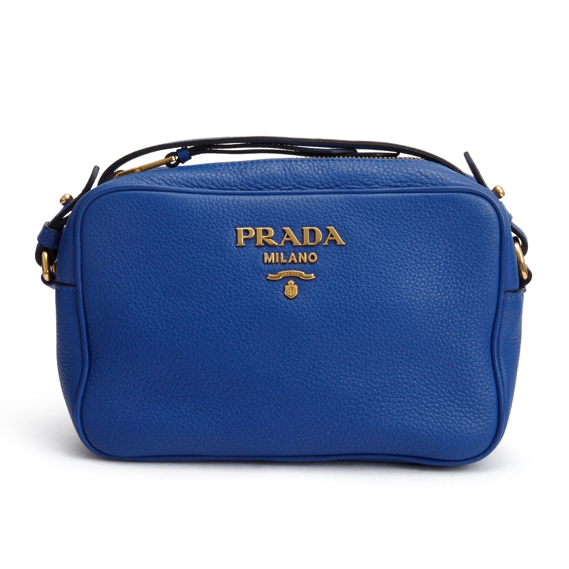 Prada Vitello Daino Crossbody Bag Blue