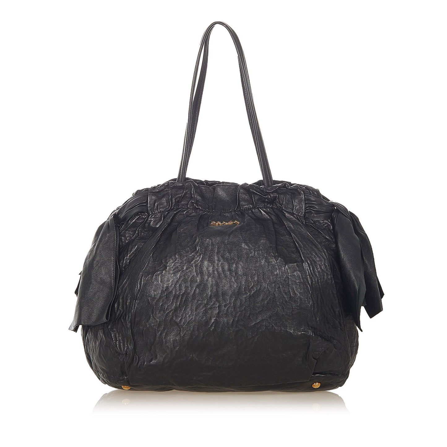 Prada Bow Tote Bag Leather Lambskin