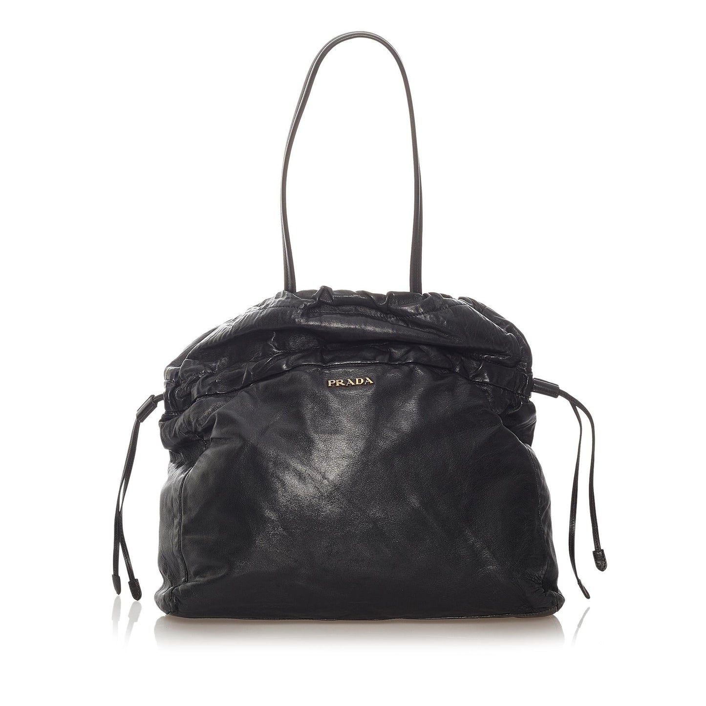Prada Bow Tote Bag Shg Leather Lambskin