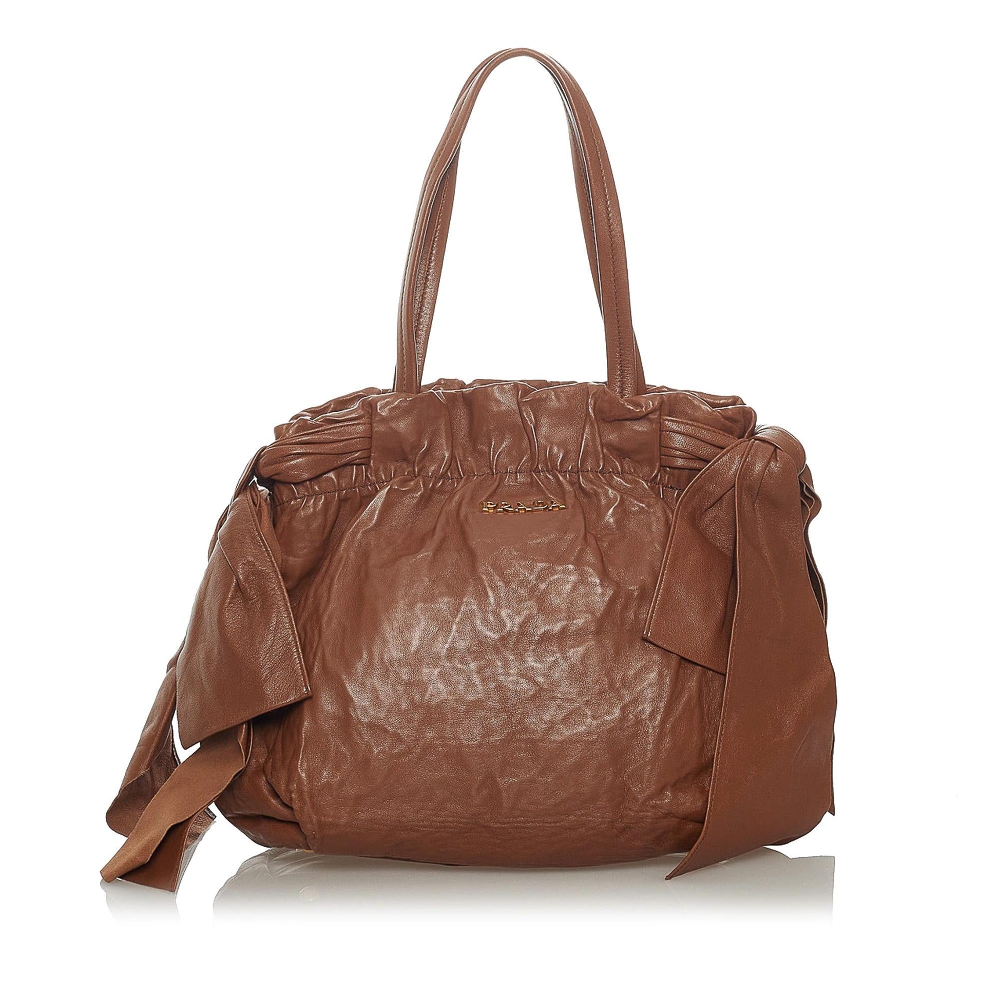 Prada Bow Nappa Satchel Shg Leather Satchel Bag