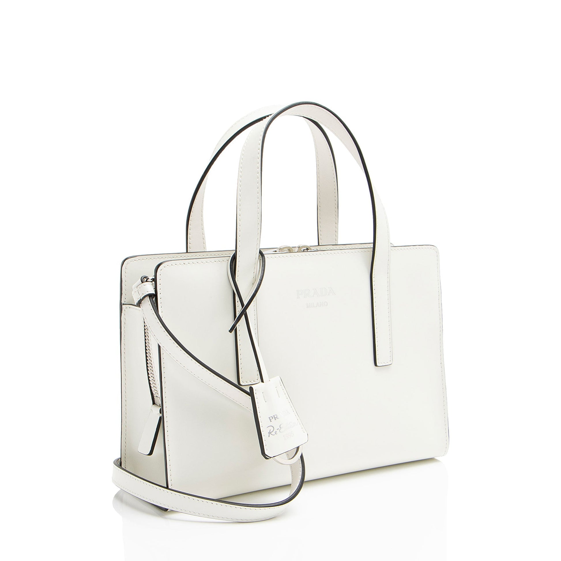 Prada Brushed Re Edition Tote Leather Mini Tote Bag