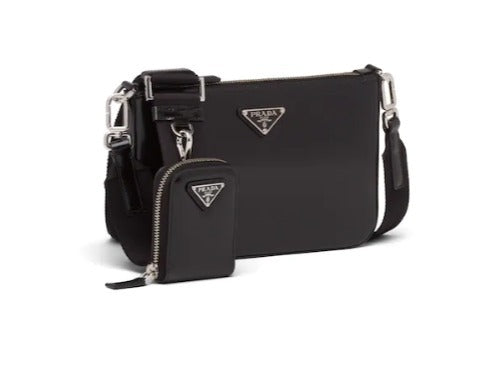 Brushed Shoulder Bag Leather Black