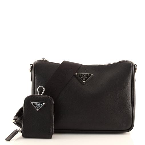 Brushed Shoulder Bag Leather Black