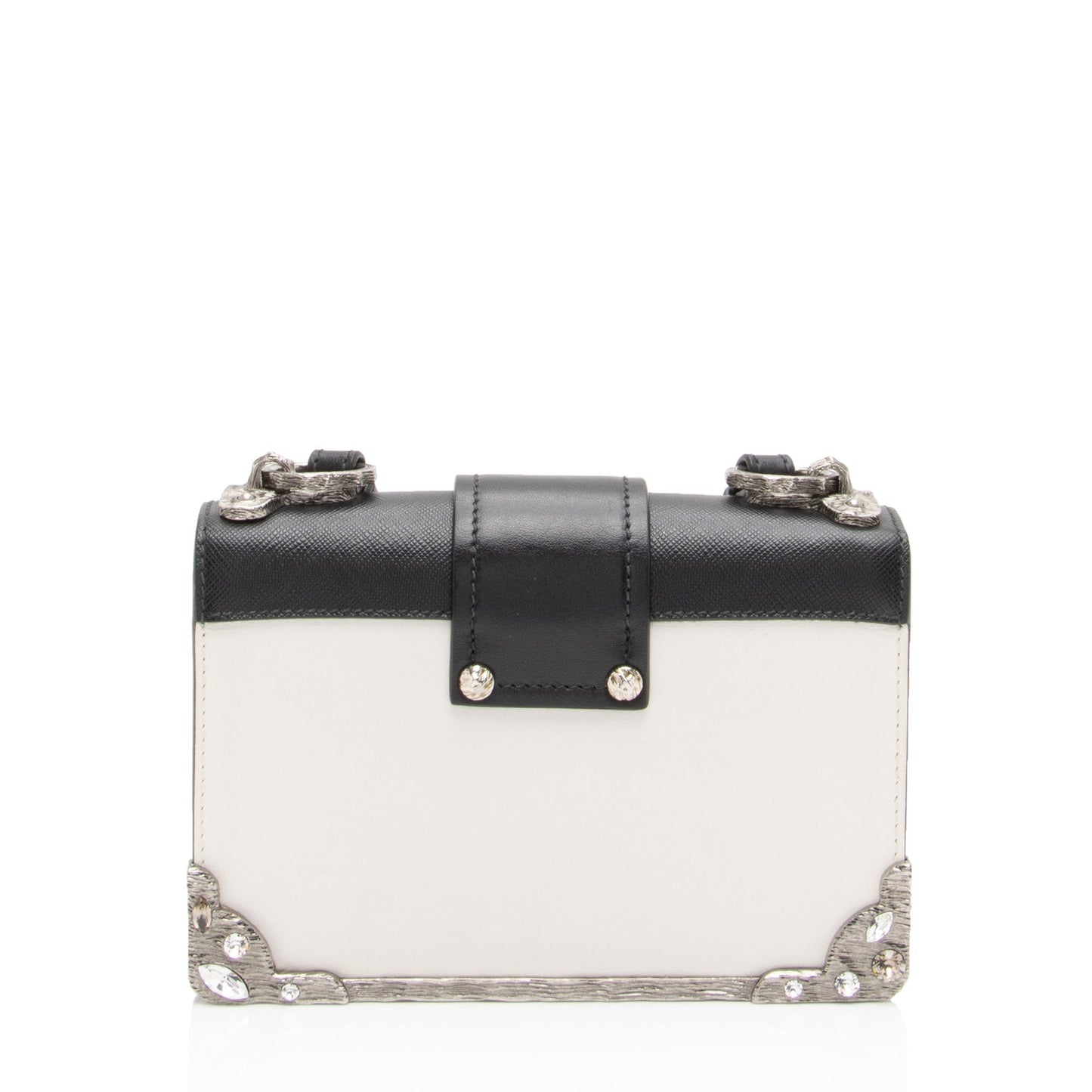 Prada Calfskin Crystal Cahier Shoulder Bag Shf Hlddcz