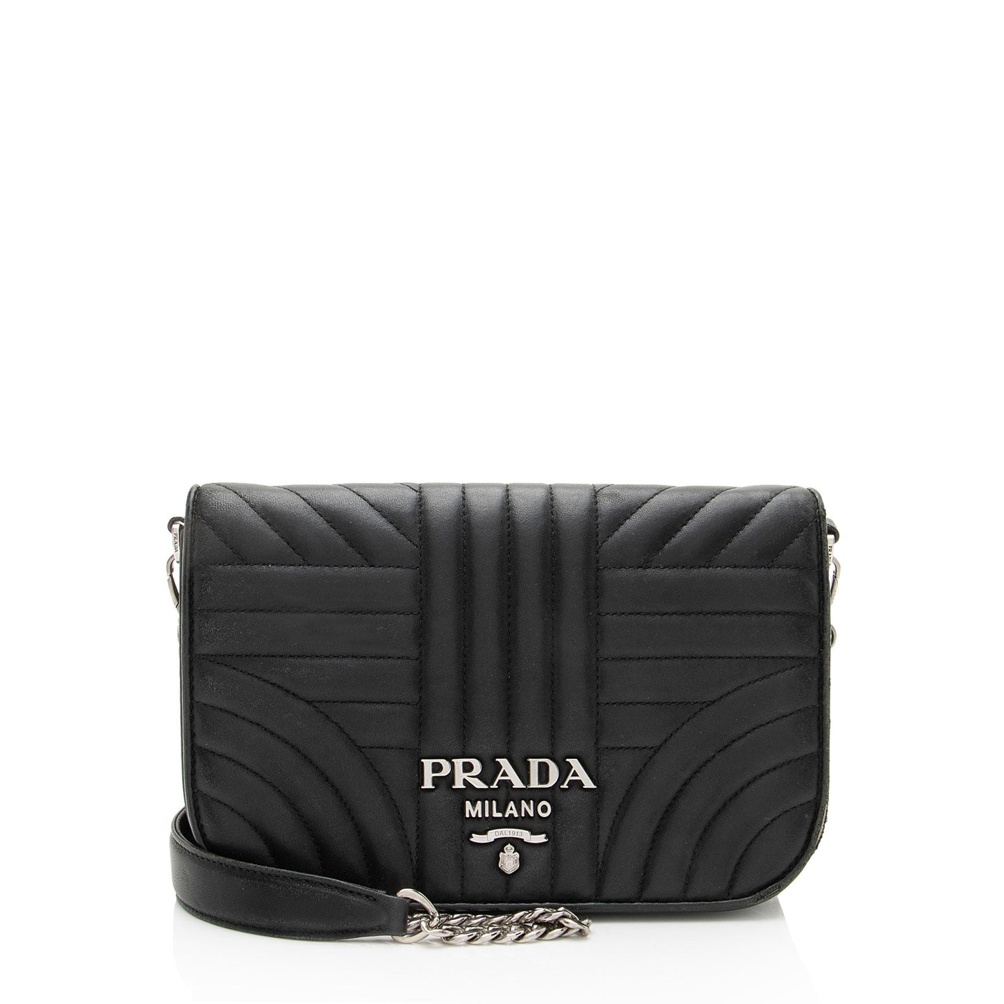 Prada Calfskin Diagramme Impunture Crossbody Final Sale Small Crossbody Bag